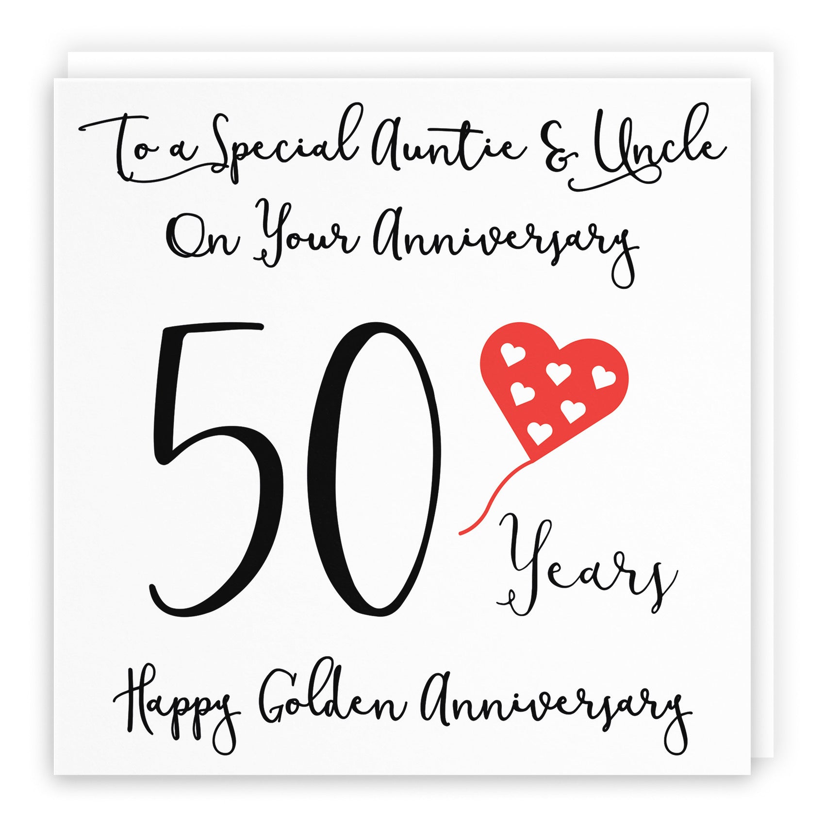 50th Auntie And Uncle Anniversary Card Love Heart - Default Title (B098FDJPJ7)