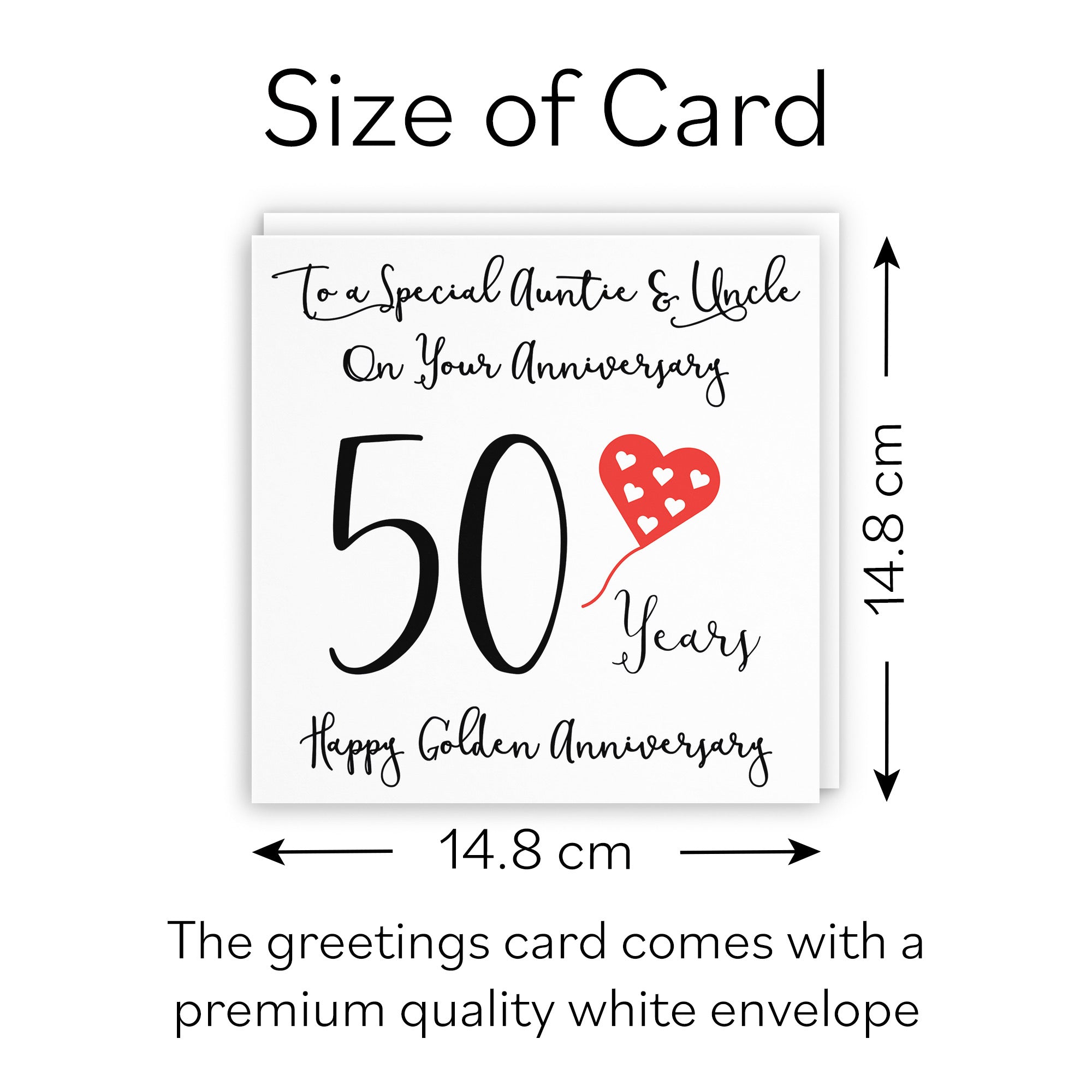 50th Auntie And Uncle Anniversary Card Love Heart - Default Title (B098FDJPJ7)