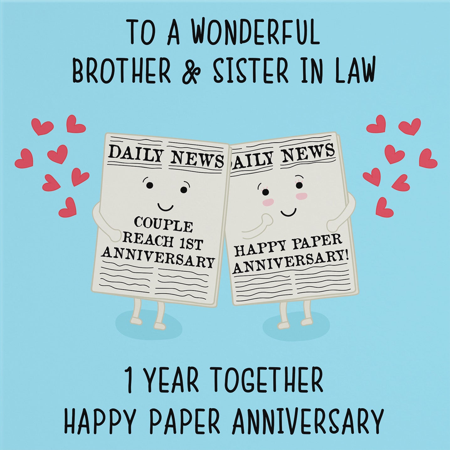 1st Brother And Sister In Law Anniversary Card Iconic - Default Title (B098FDK8ZB)