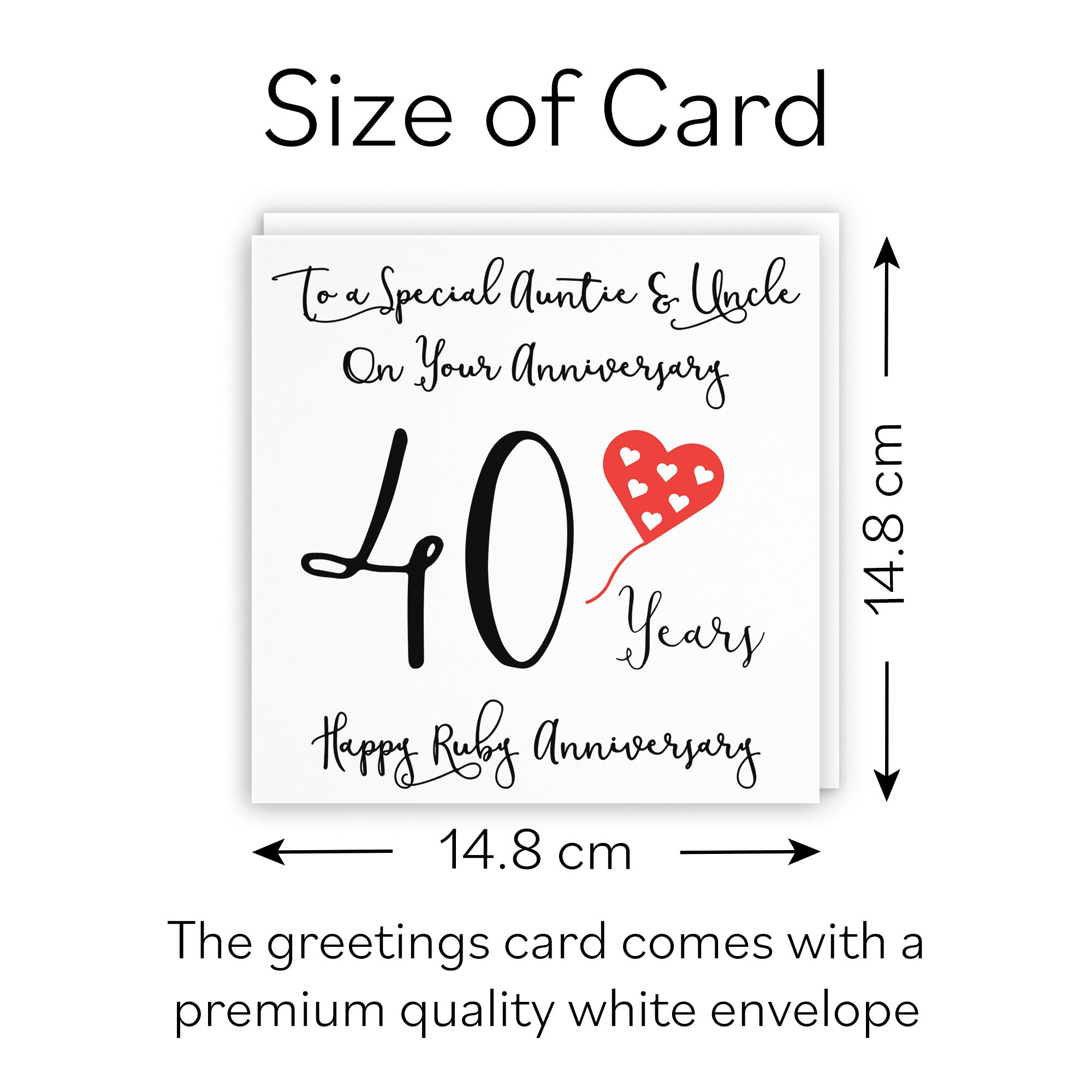 40th Auntie And Uncle Anniversary Card Love Heart - Default Title (B098FDN4R1)