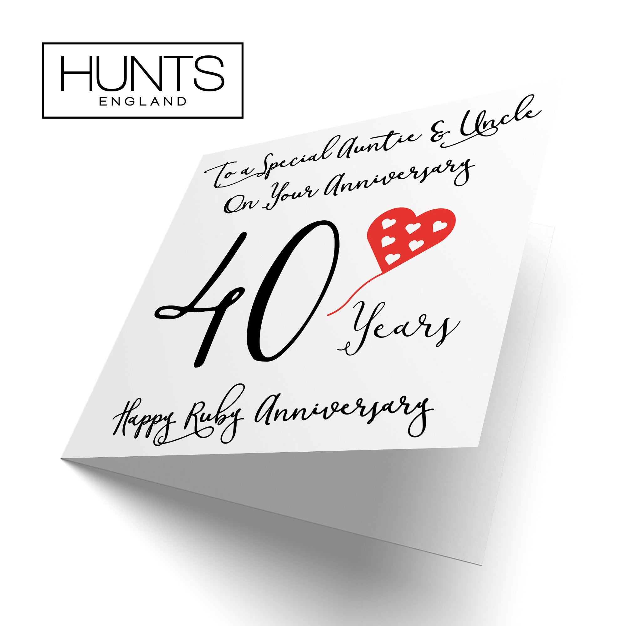 40th Auntie And Uncle Anniversary Card Love Heart - Default Title (B098FDN4R1)