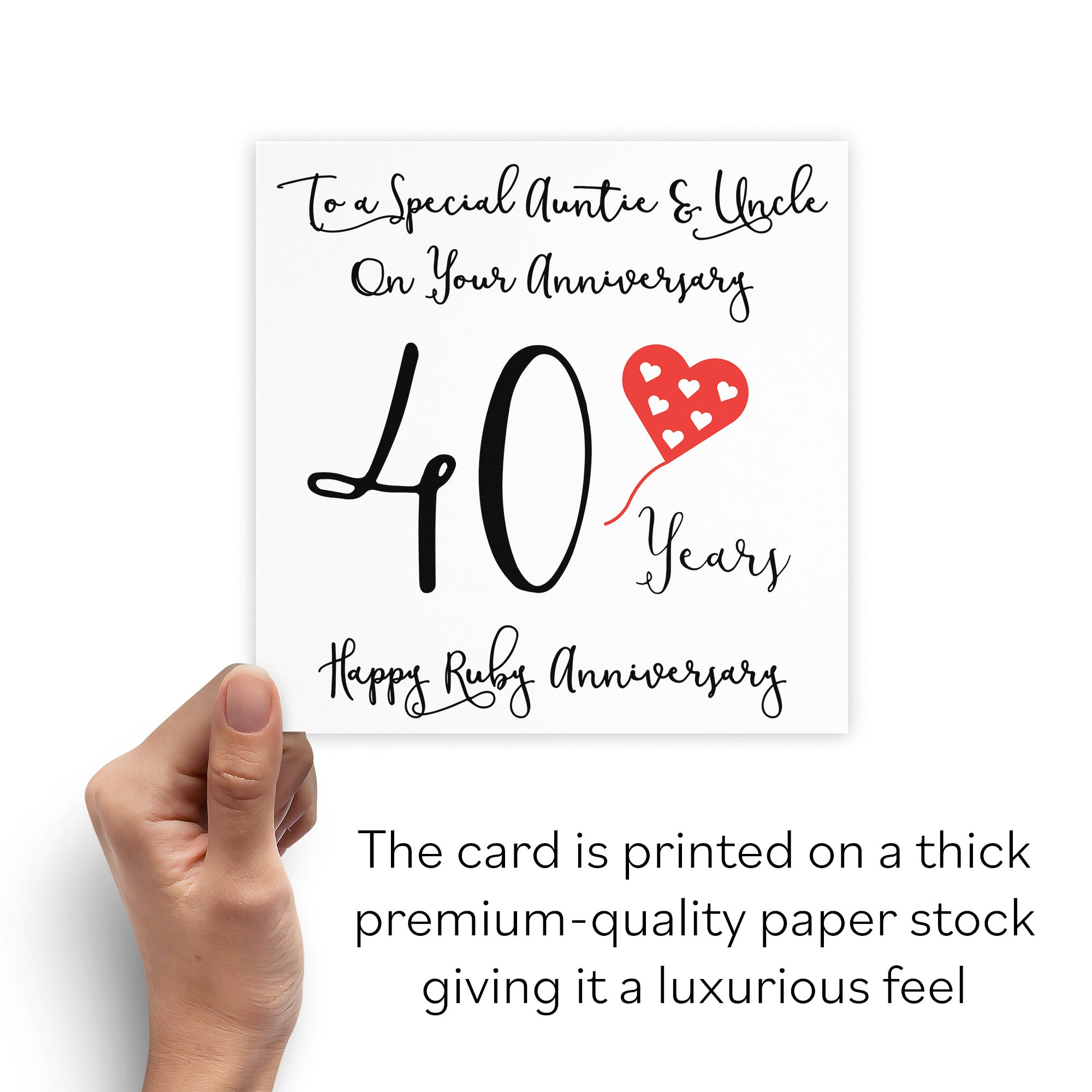 40th Auntie And Uncle Anniversary Card Love Heart - Default Title (B098FDN4R1)