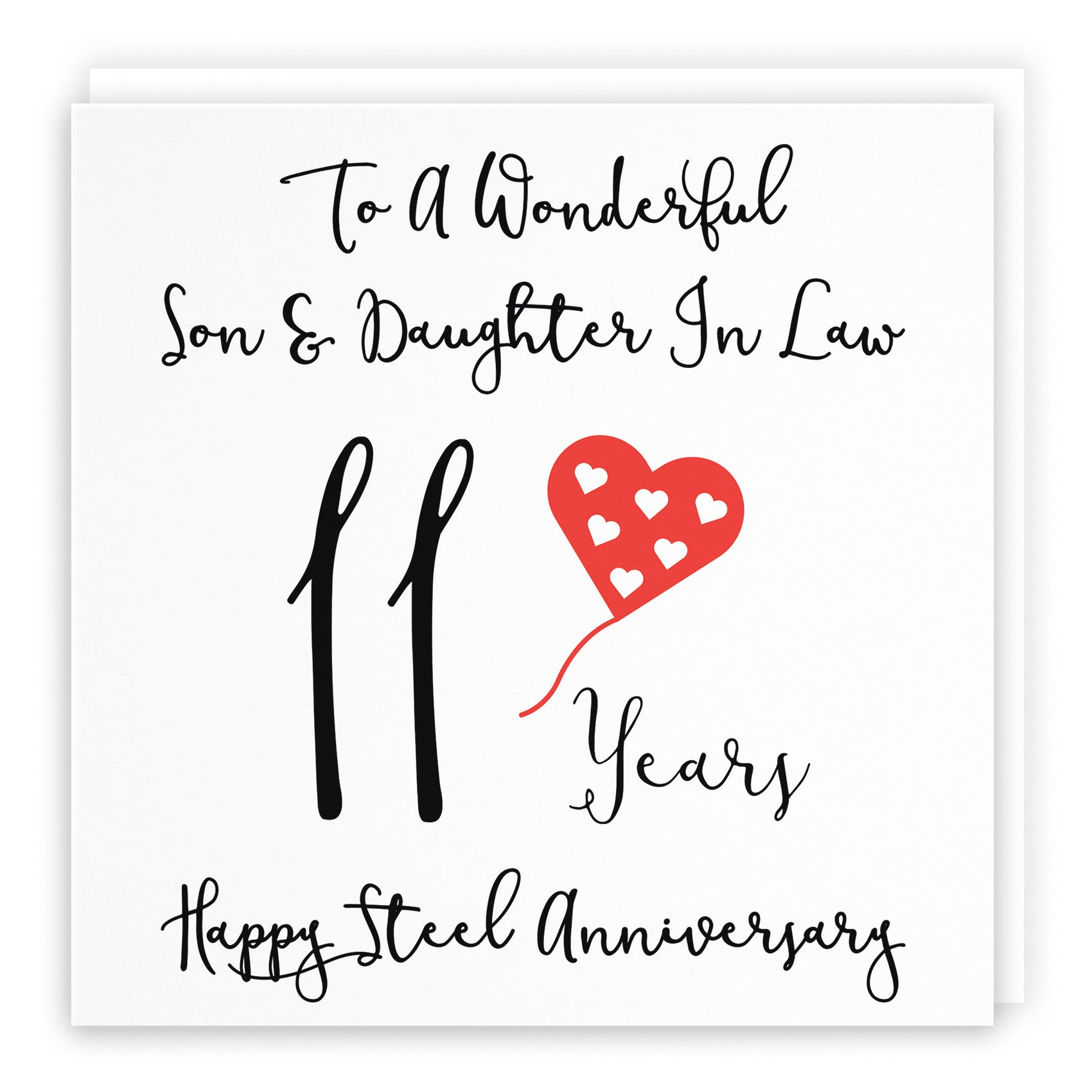 11th Son And Daughter In Law Anniversary Card Love Heart - Default Title (B098FDPDDT)