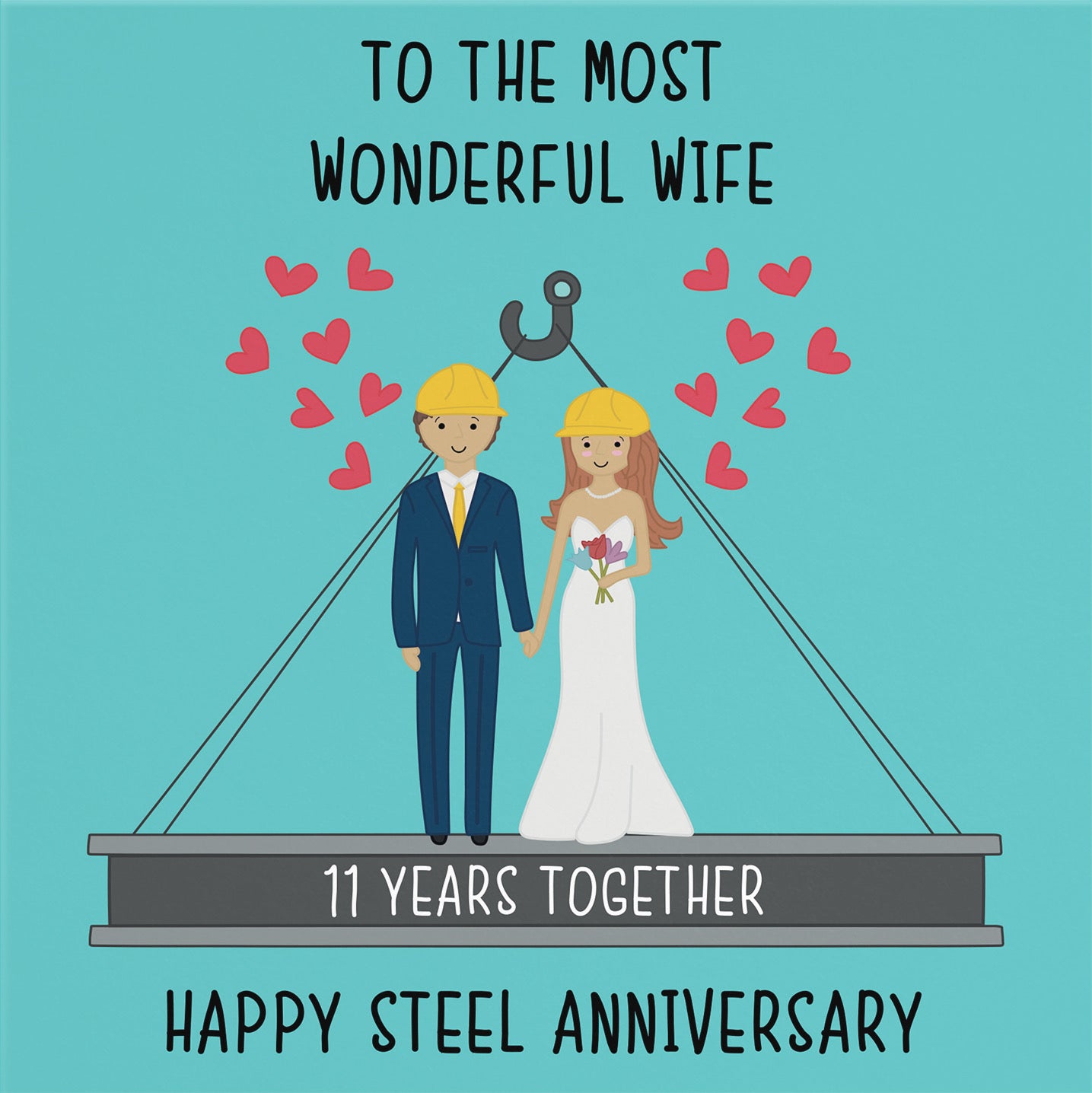11th Wife Anniversary Card Iconic - Default Title (B098FDQD1R)