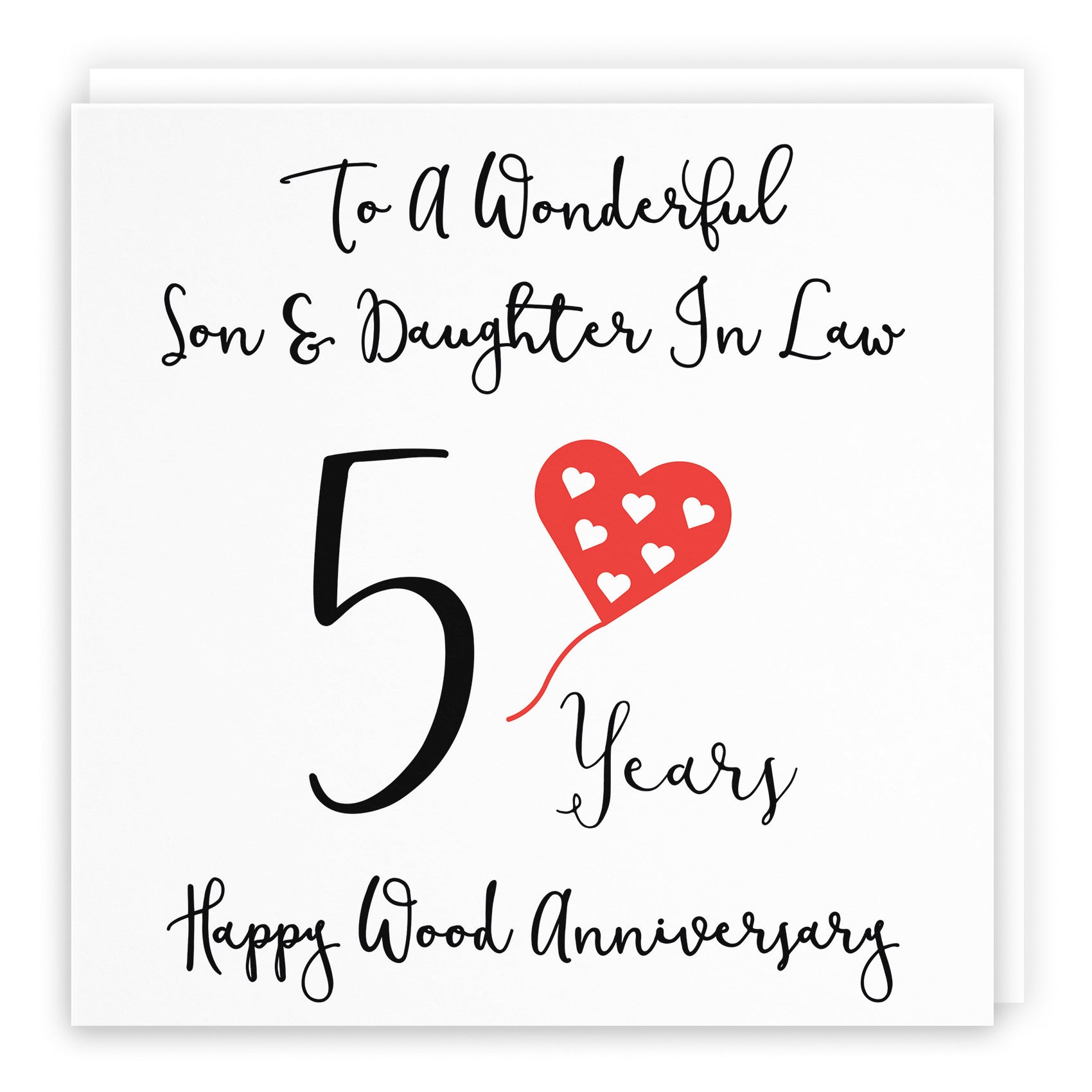 5th Son And Daughter In Law Anniversary Card Love Heart - Default Title (B098FDR6DM)