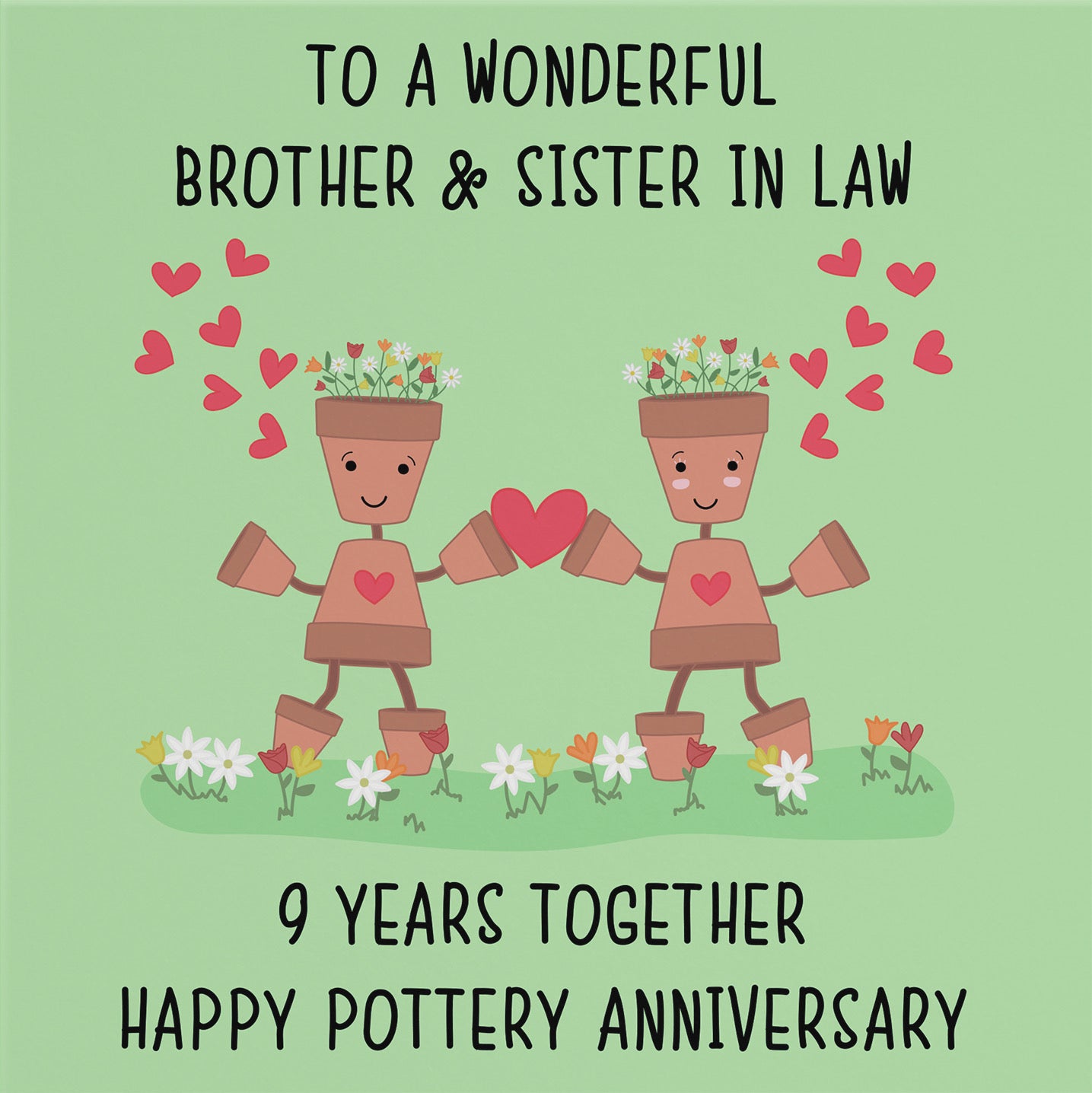 9th Brother And Sister In Law Anniversary Card Iconic - Default Title (B098FDXZ6J)