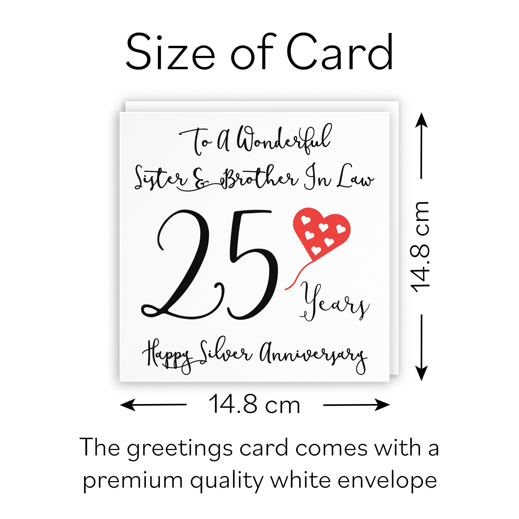 25th Sister And Brother In Law Anniversary Card Love Heart - Default Title (B098FF1RRX)