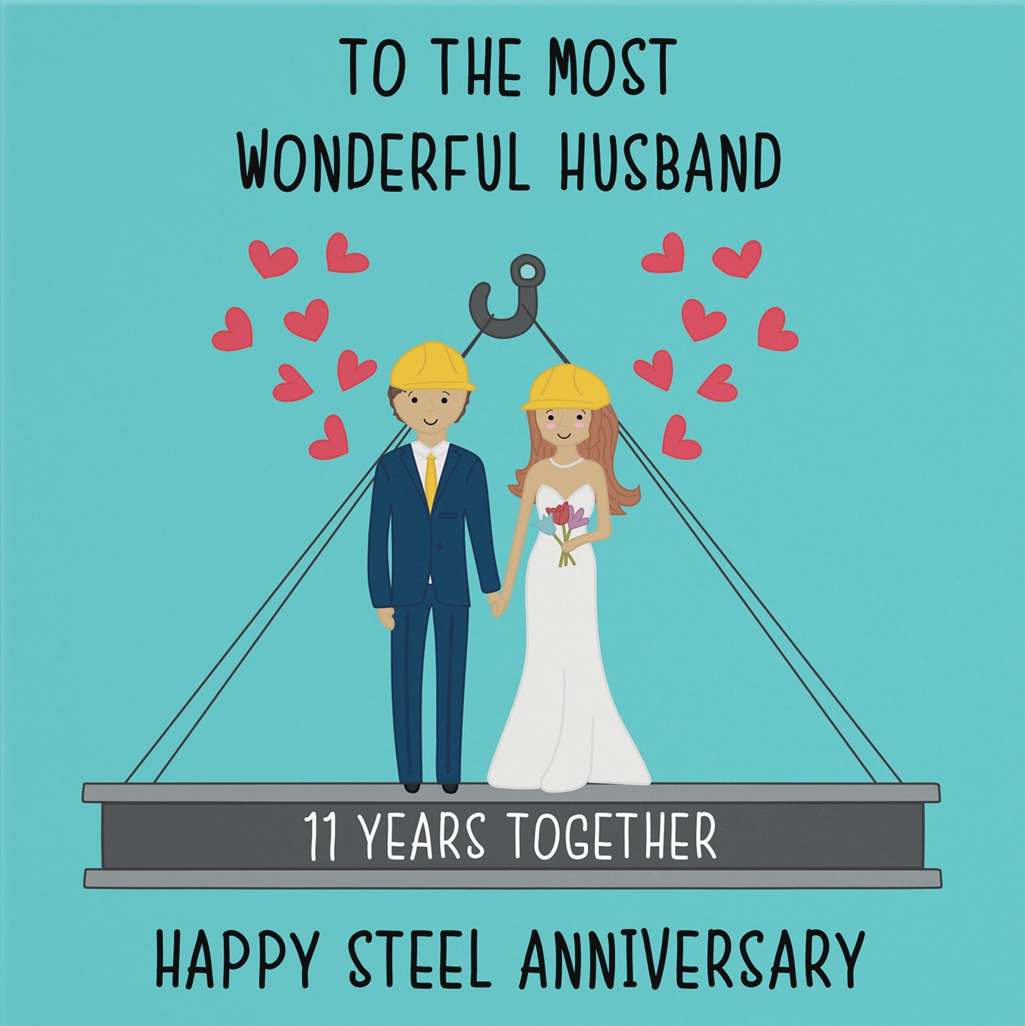 11th Husband Anniversary Card Iconic - Default Title (B098FF1SC8)