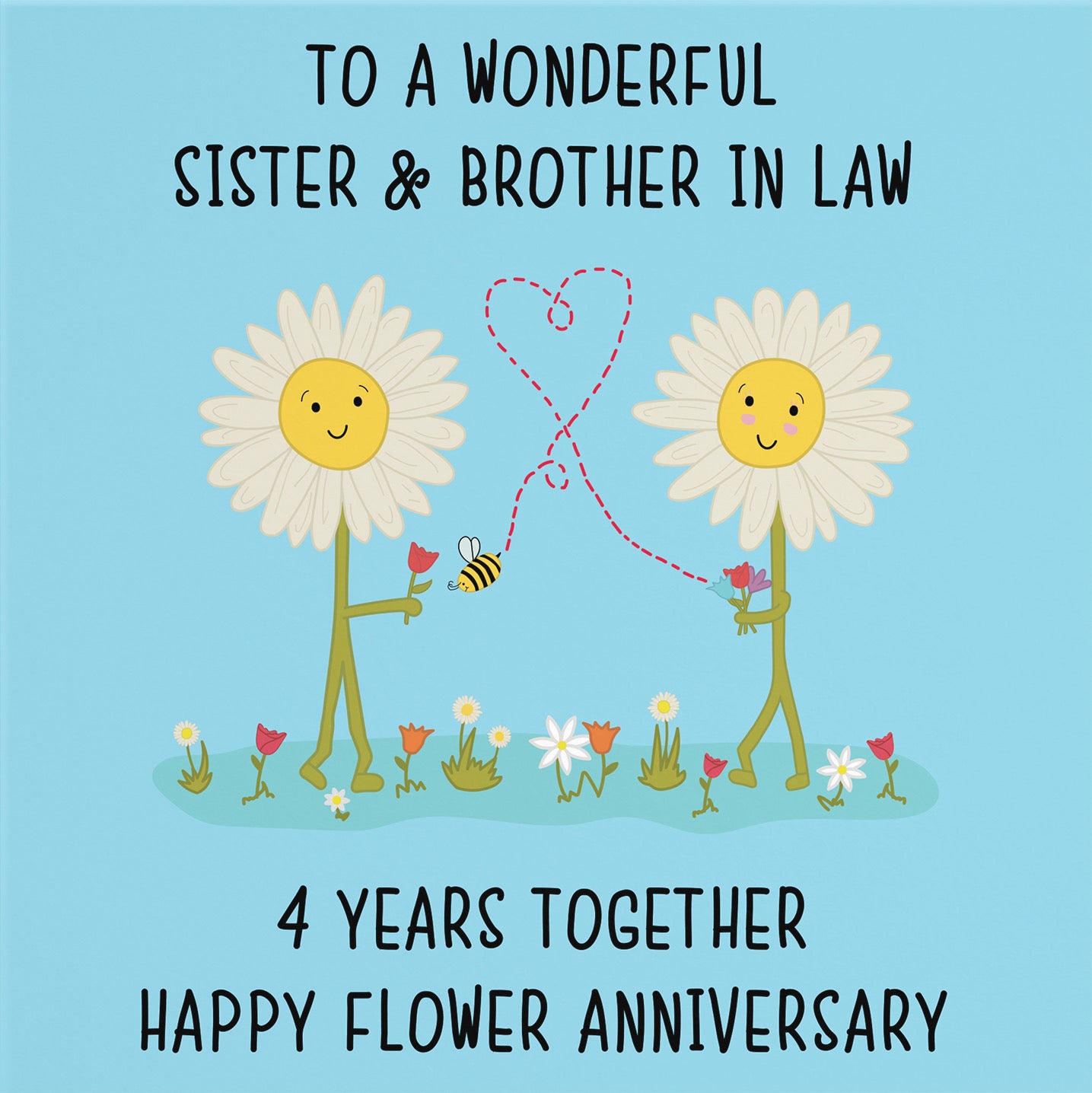 4th Sister And Brother In Law Anniversary Card Iconic - Default Title (B098FF2TJV)