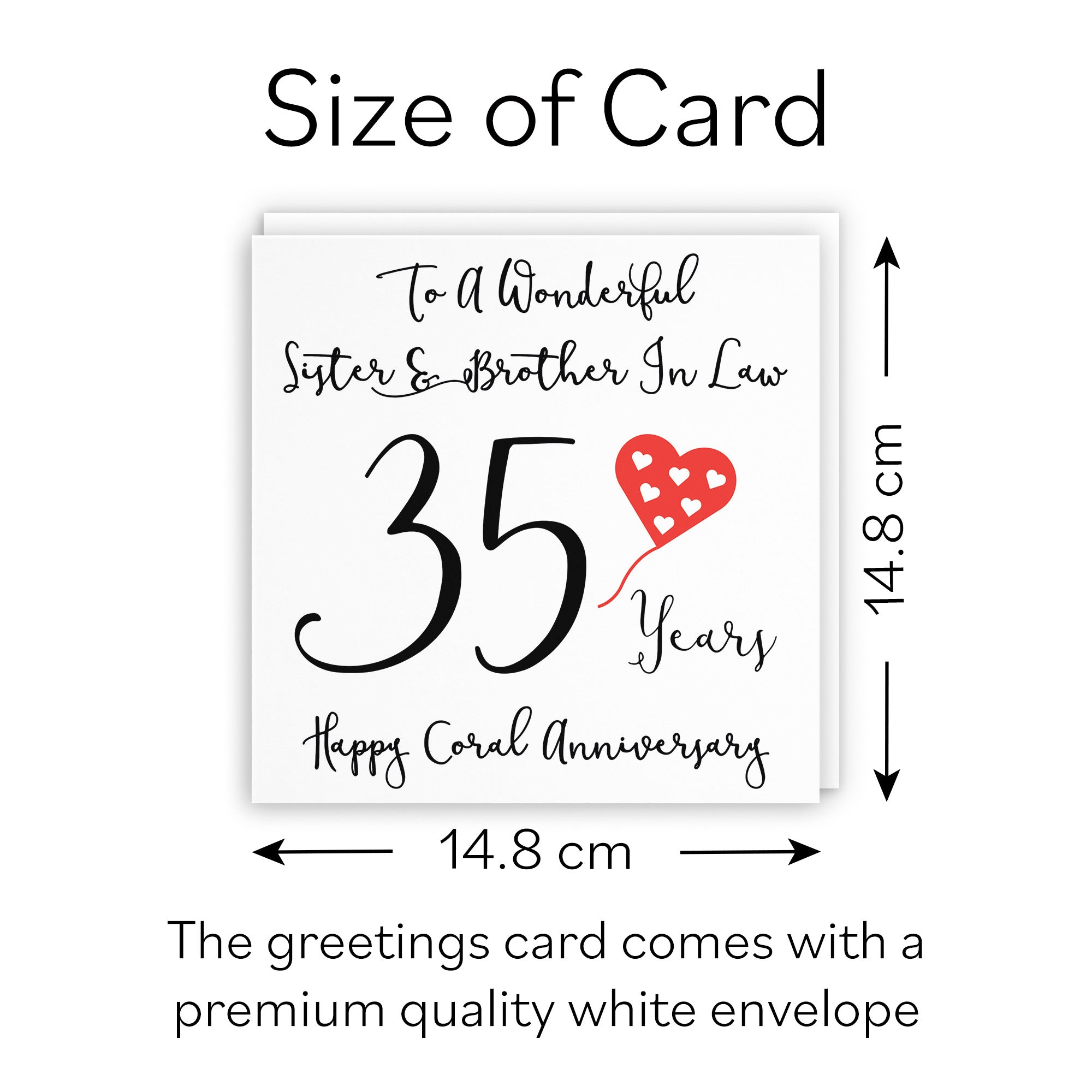 35th Sister And Brother In Law Anniversary Card Love Heart - Default Title (B098FF3ZYS)