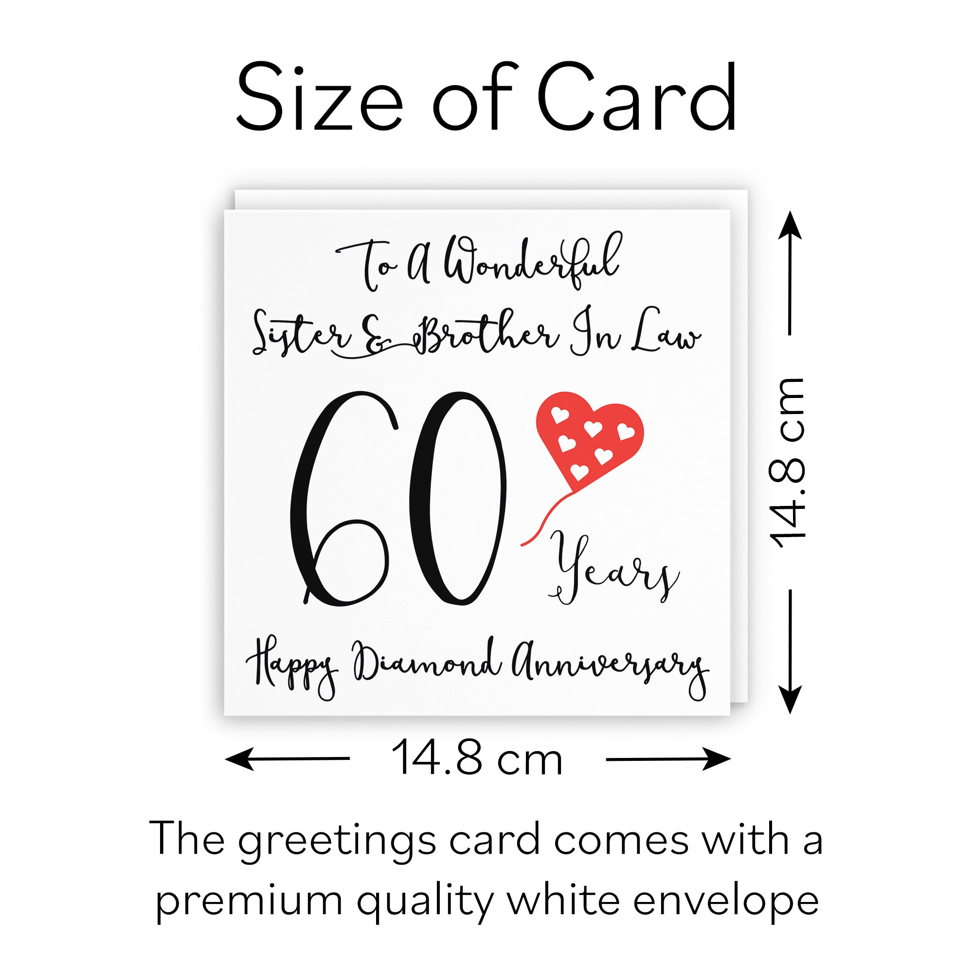 60th Sister And Brother In Law Anniversary Card Love Heart - Default Title (B098FF4VTV)