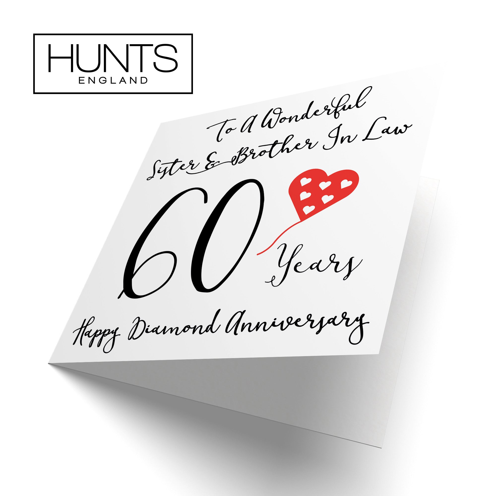 60th Sister And Brother In Law Anniversary Card Love Heart - Default Title (B098FF4VTV)