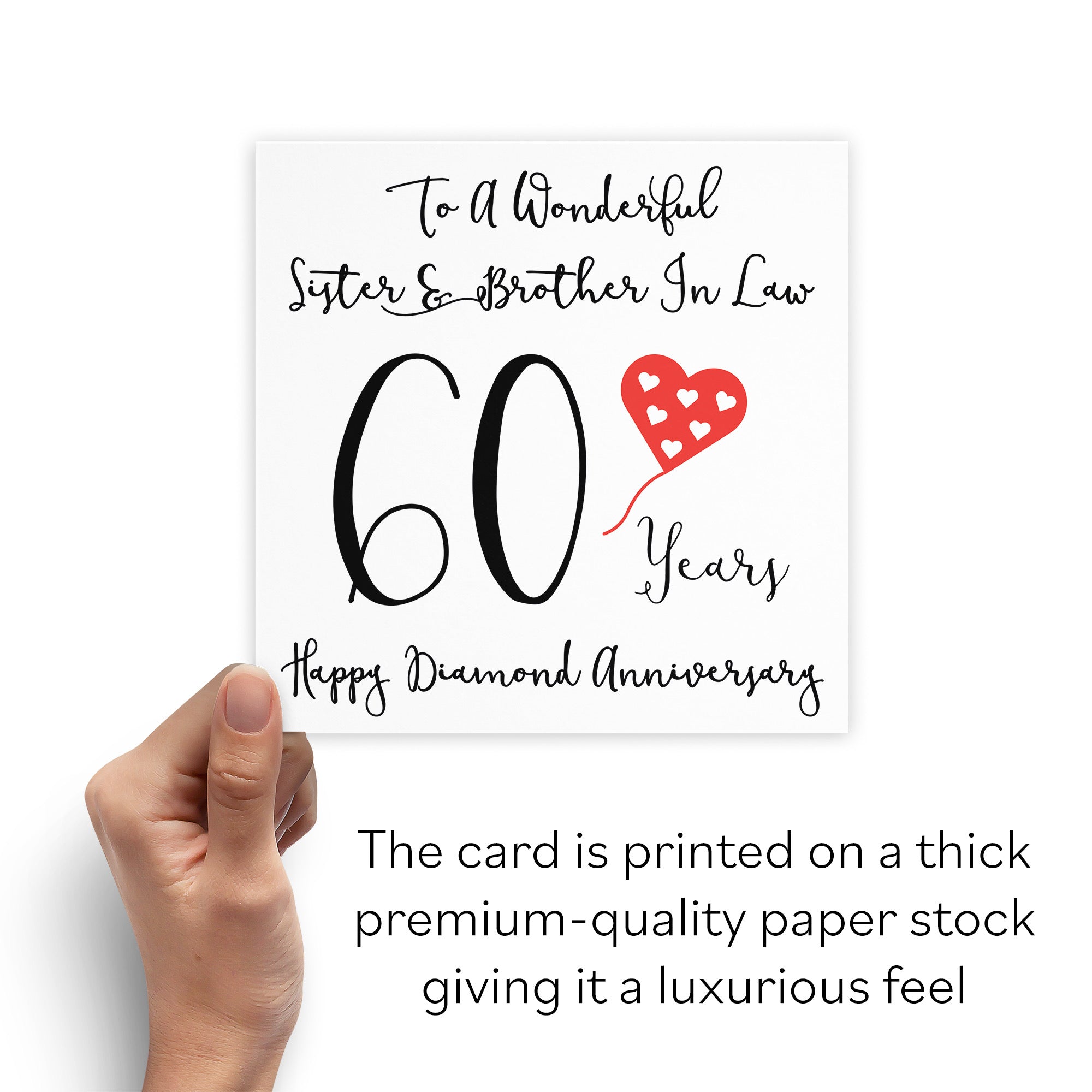 60th Sister And Brother In Law Anniversary Card Love Heart - Default Title (B098FF4VTV)