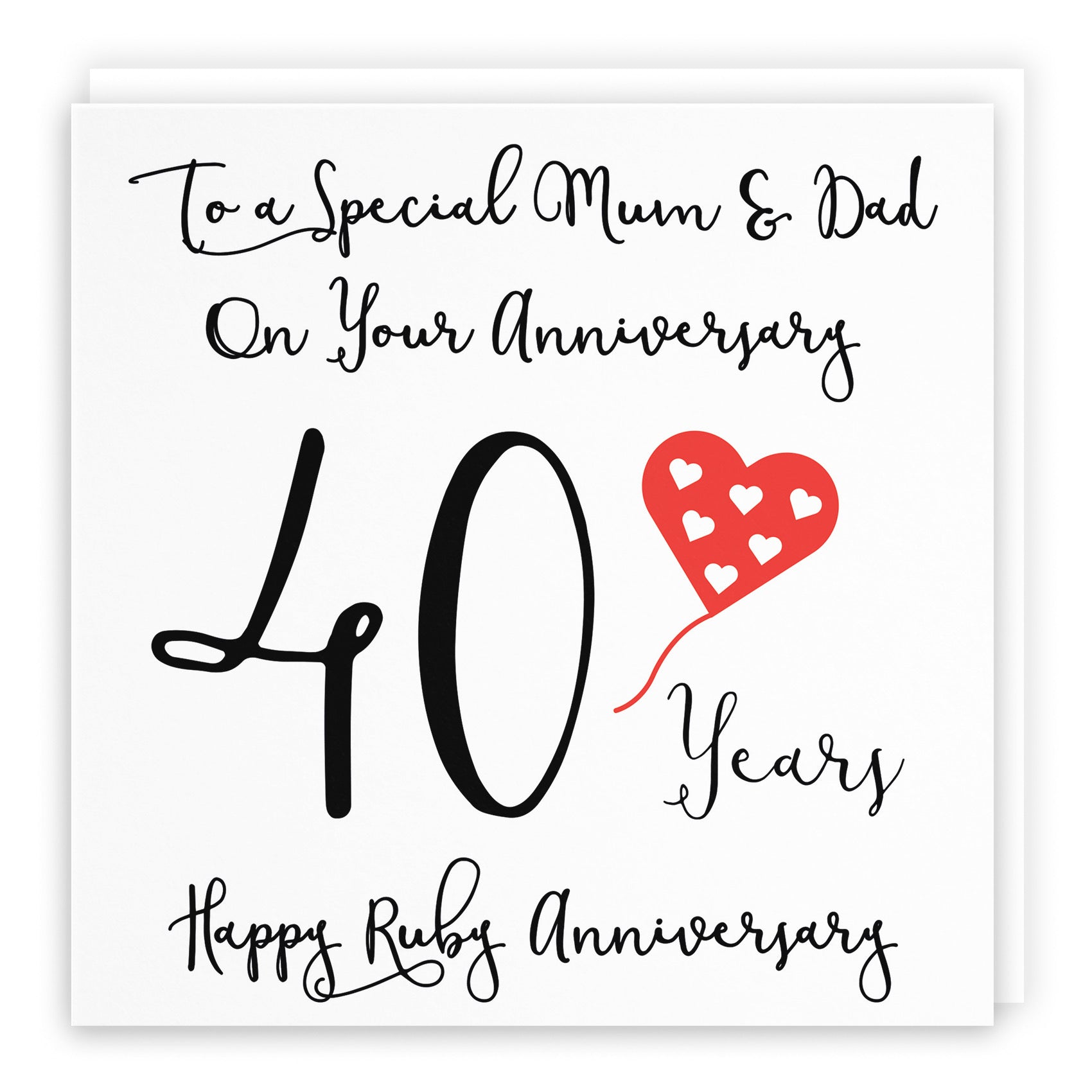 40th Mum And Dad Anniversary Card Love Heart - Default Title (B098FF64SG)