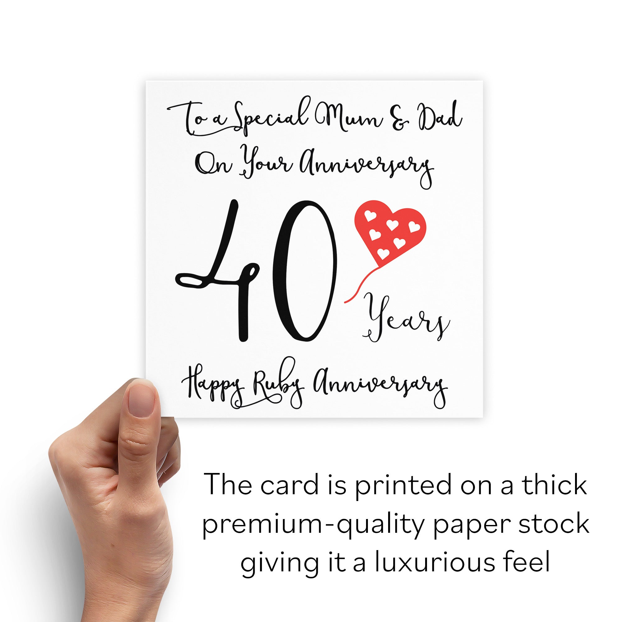 40th Mum And Dad Anniversary Card Love Heart - Default Title (B098FF64SG)