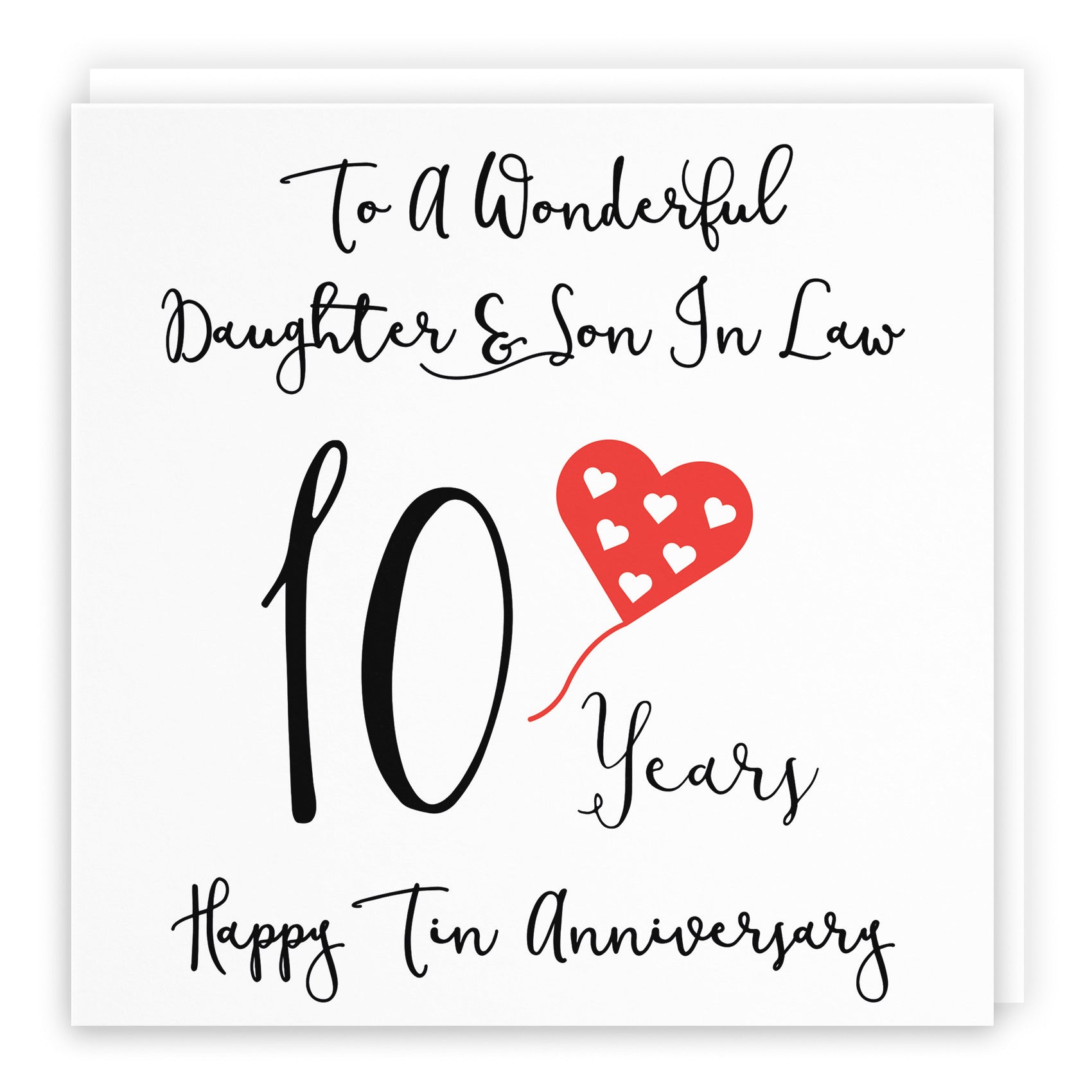 10th Daughter And Son In Law Anniversary Card Love Heart - Default Title (B098FF6TFQ)