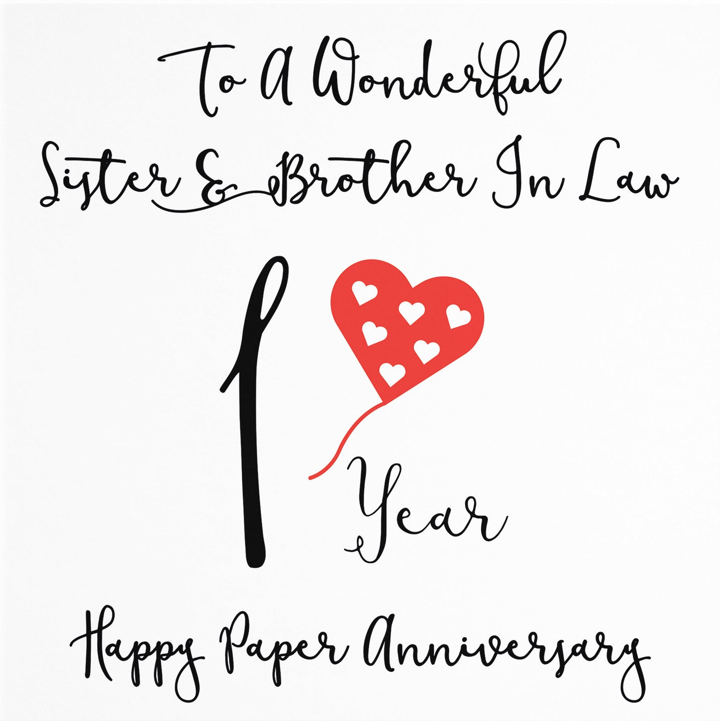 1st Sister And Brother In Law Anniversary Card Love Heart - Default Title (B098FF8Y7M)