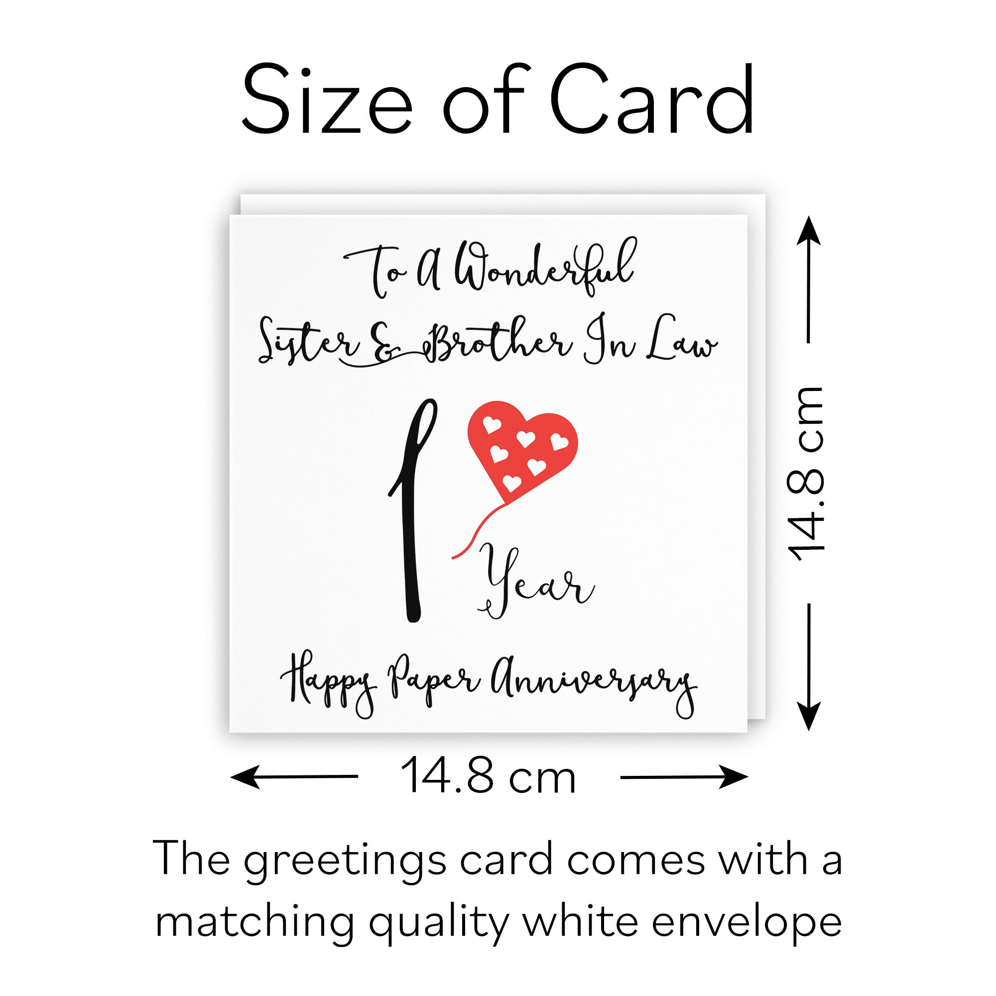 1st Sister And Brother In Law Anniversary Card Love Heart - Default Title (B098FF8Y7M)