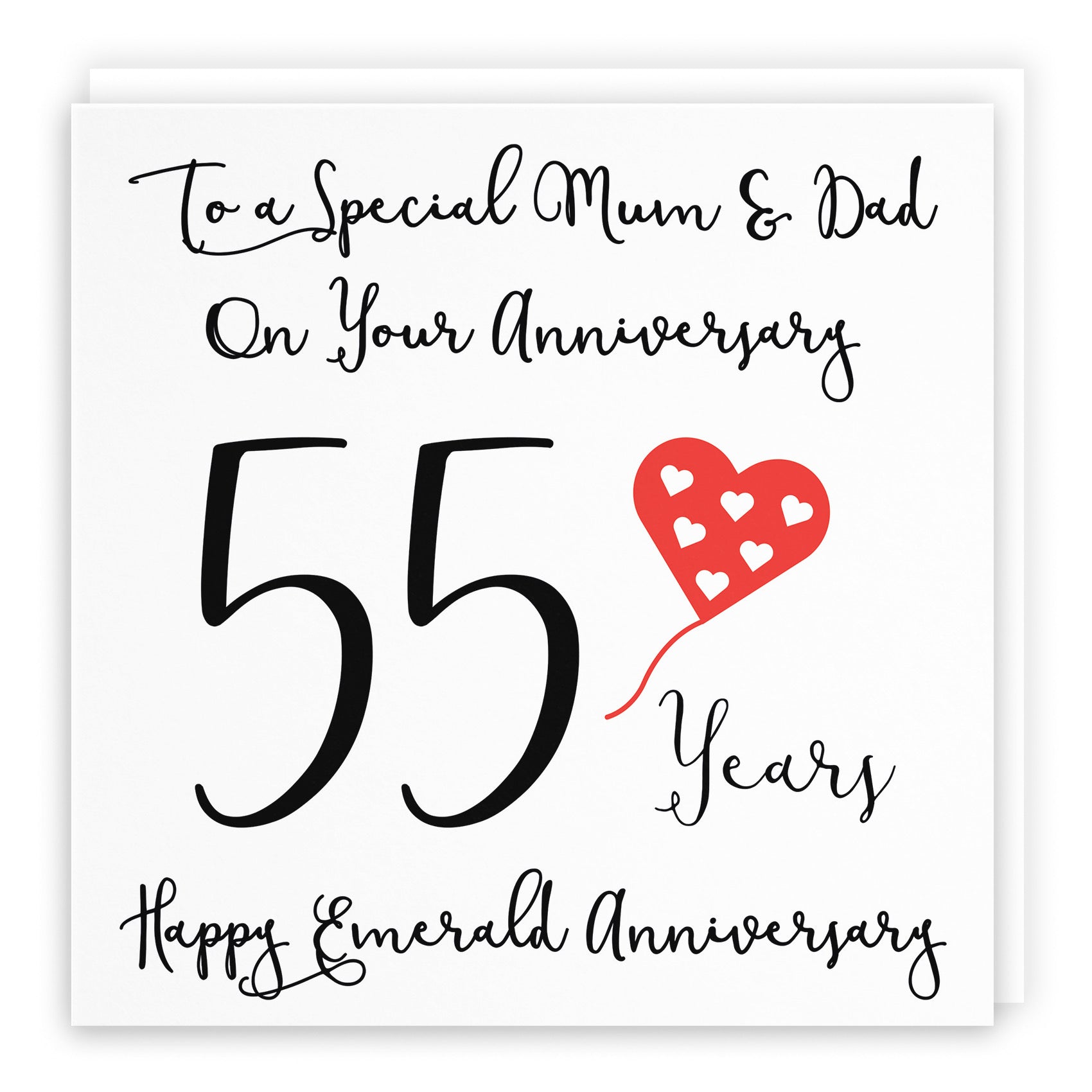 55th Mum And Dad Anniversary Card Love Heart - Default Title (B098FF8YXF)