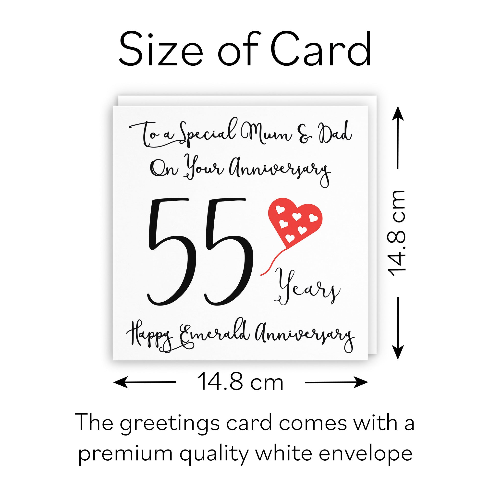 55th Mum And Dad Anniversary Card Love Heart - Default Title (B098FF8YXF)