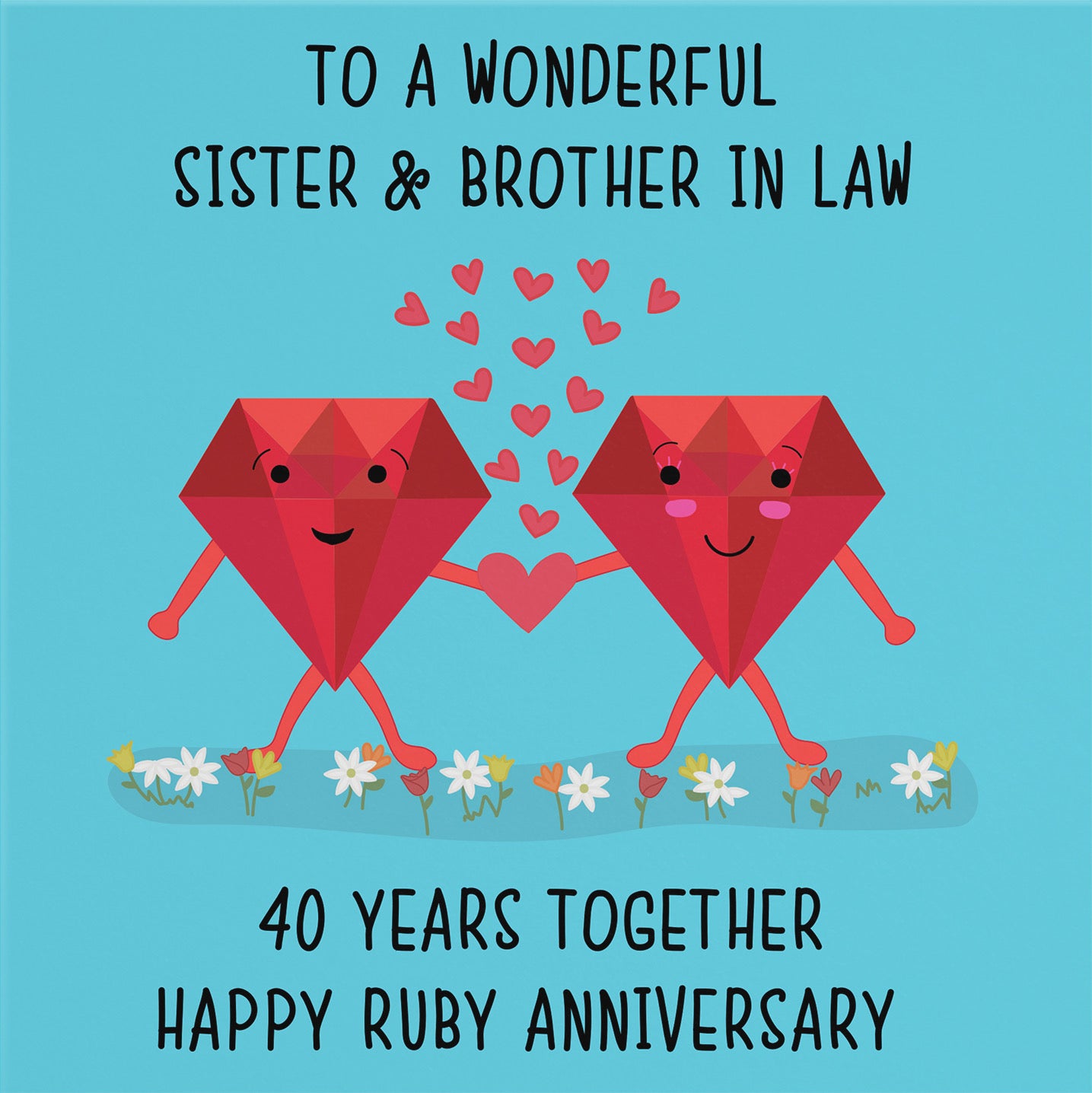 40th Sister And Brother In Law Anniversary Card Iconic - Default Title (B098FFBTX4)