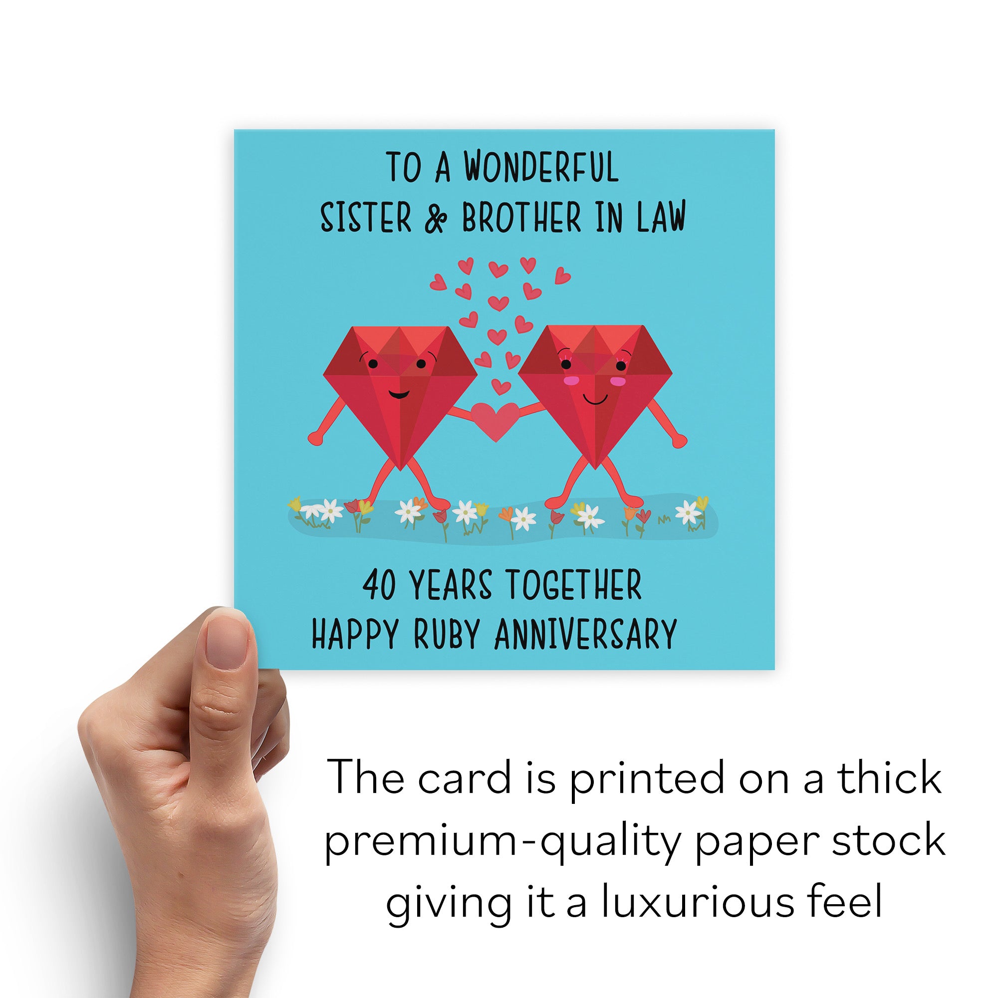 40th Sister And Brother In Law Anniversary Card Iconic - Default Title (B098FFBTX4)