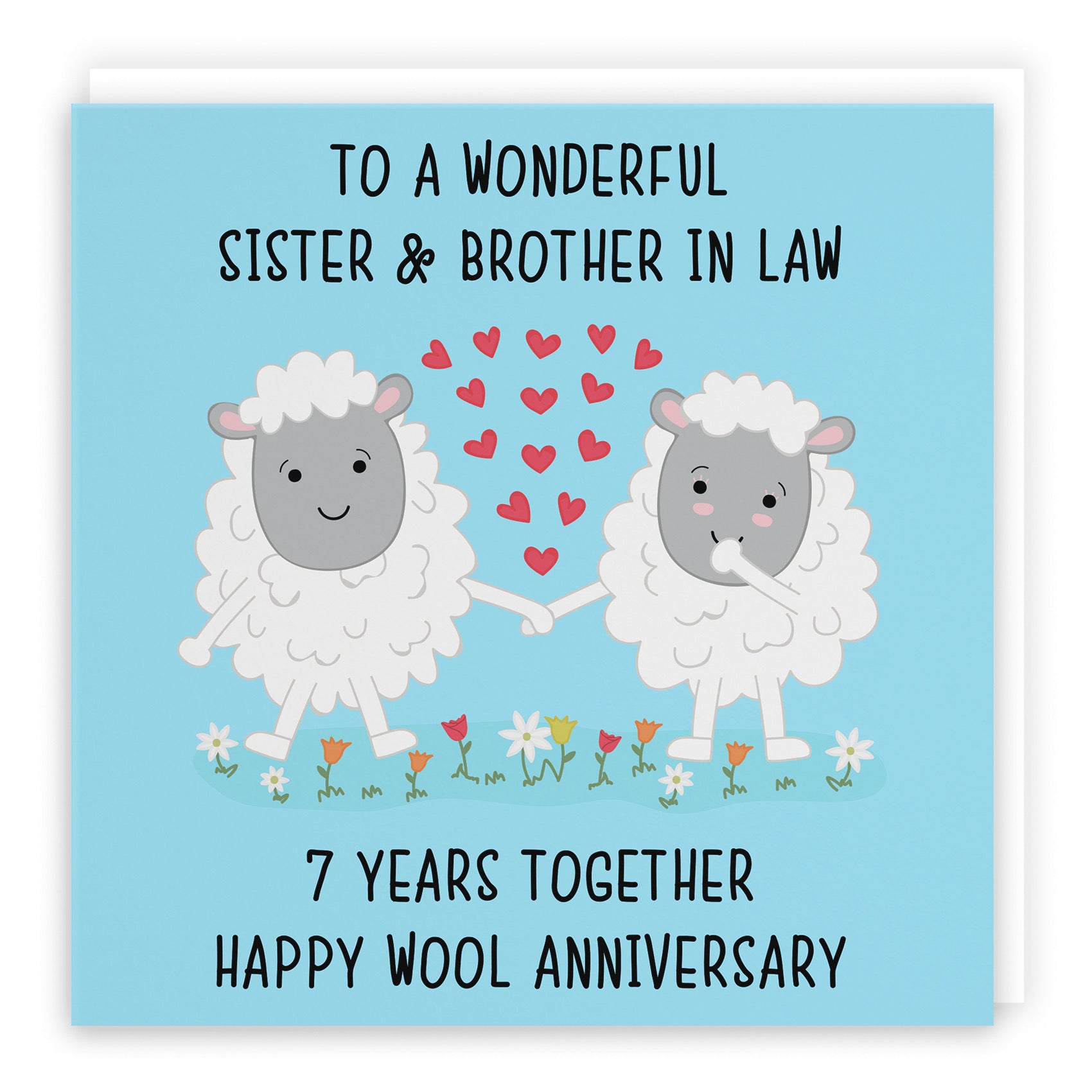 7th Sister And Brother In Law Anniversary Card Iconic - Default Title (B098FFDY5K)