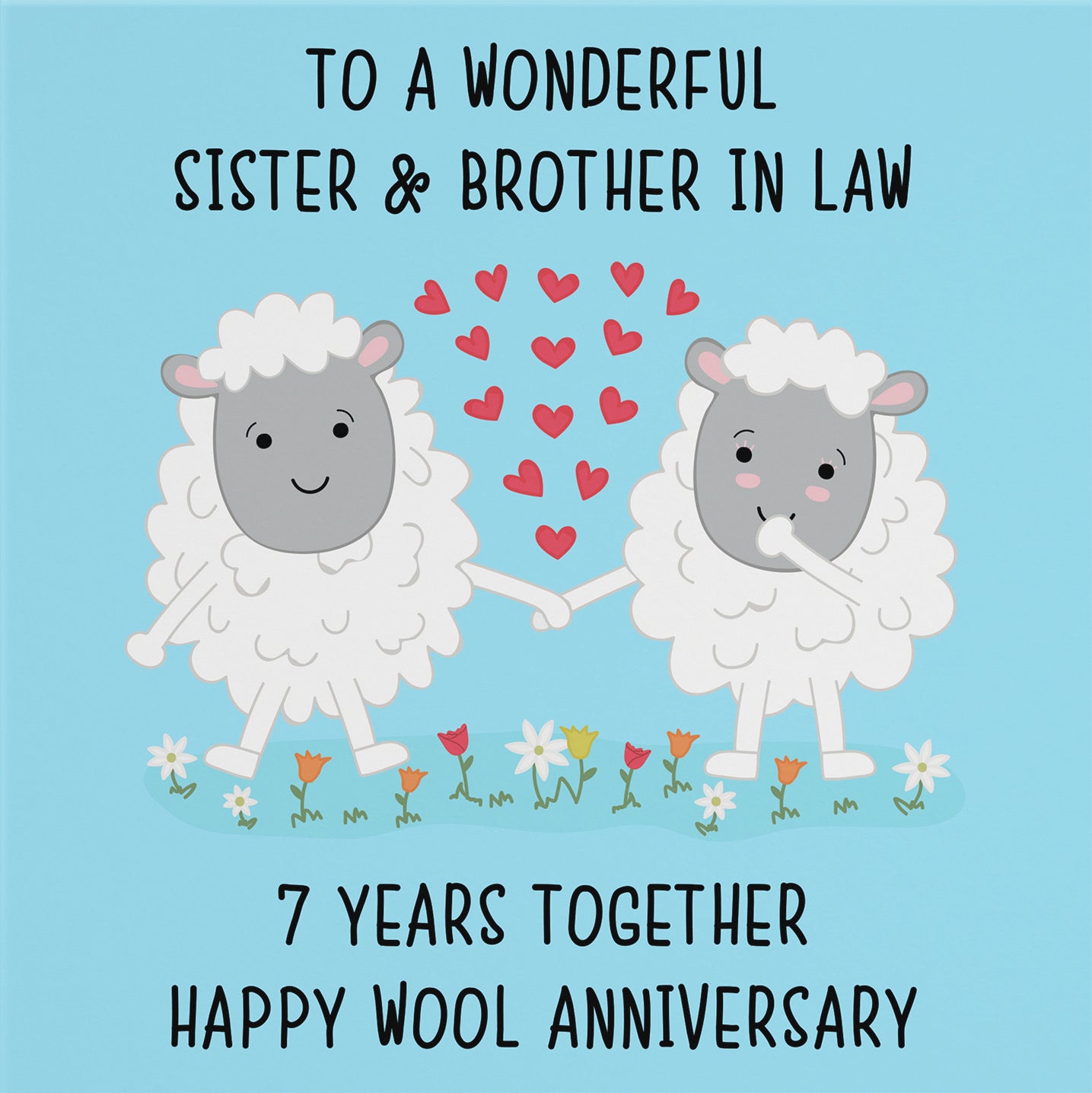 7th Sister And Brother In Law Anniversary Card Iconic - Default Title (B098FFDY5K)