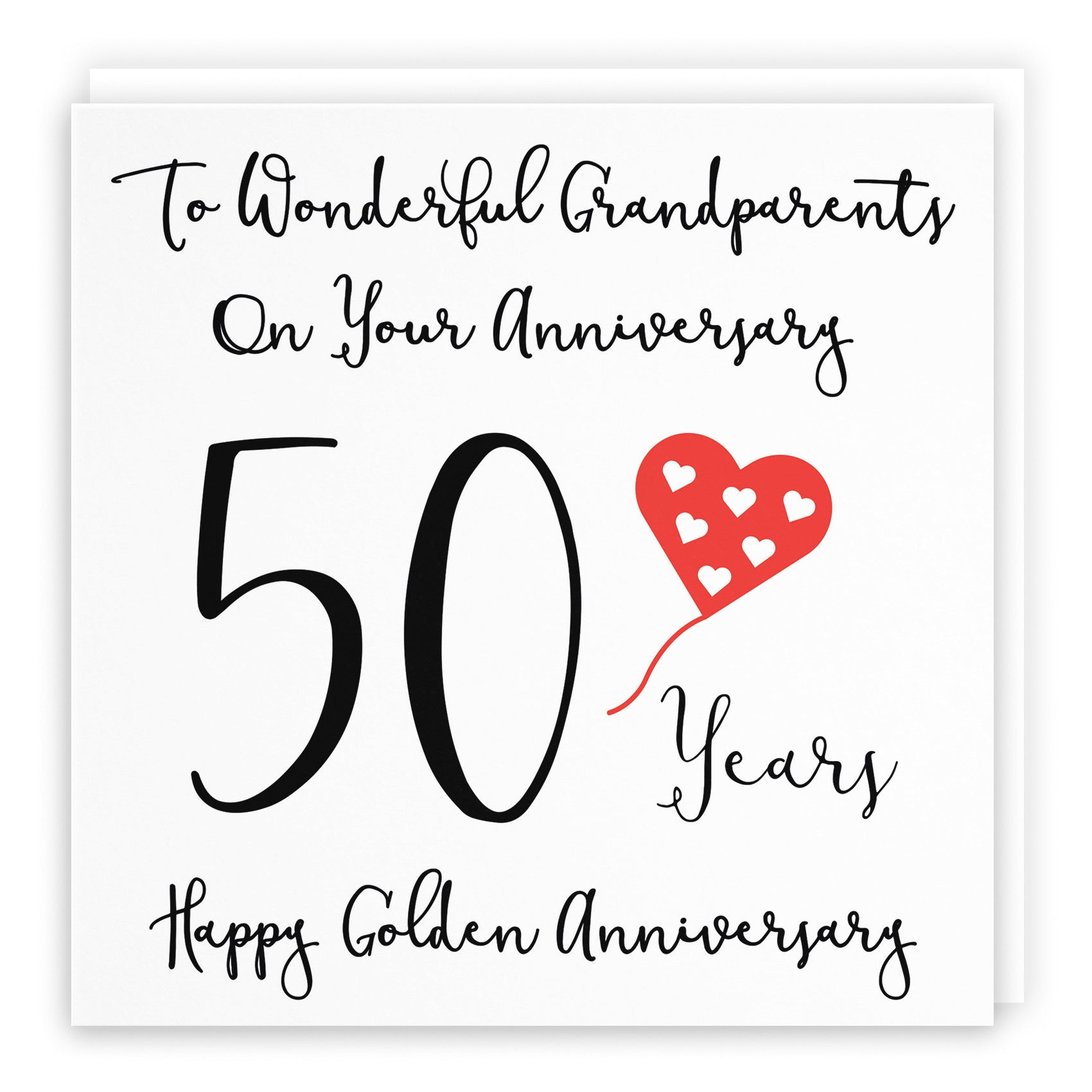 50th Grandparents Anniversary Card Love Heart - Default Title (B098FFFL7W)