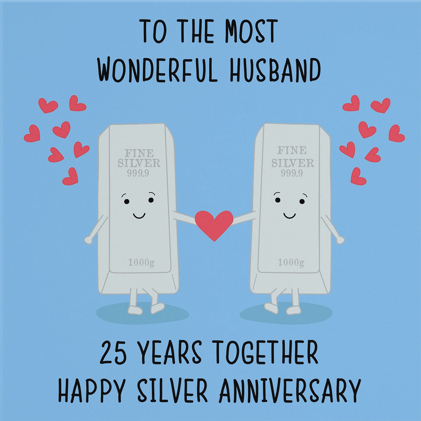 25th Husband Anniversary Card Iconic - Default Title (B098FFFQHM)