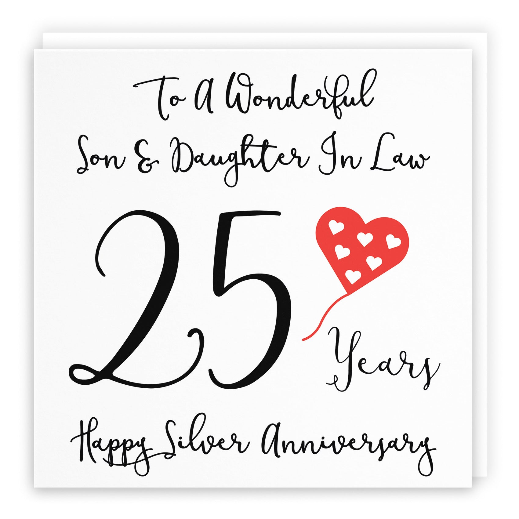 25th Son And Daughter In Law Anniversary Card Love Heart - Default Title (B098FFGHMM)