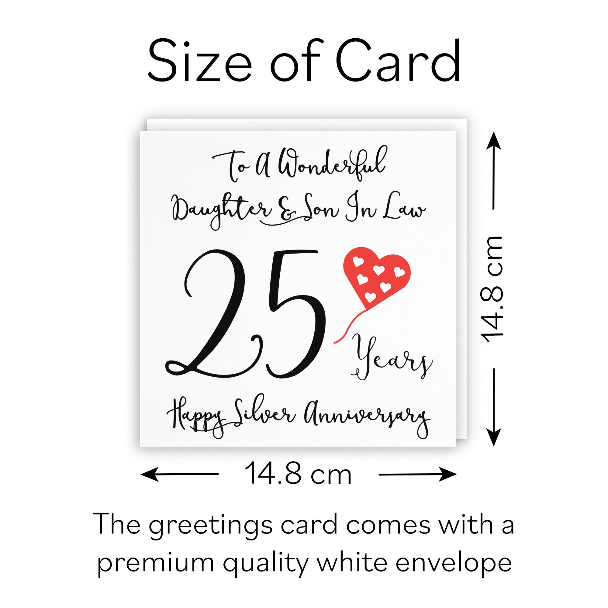 25th Daughter And Son In Law Anniversary Card Love Heart - Default Title (B098FFGHXD)