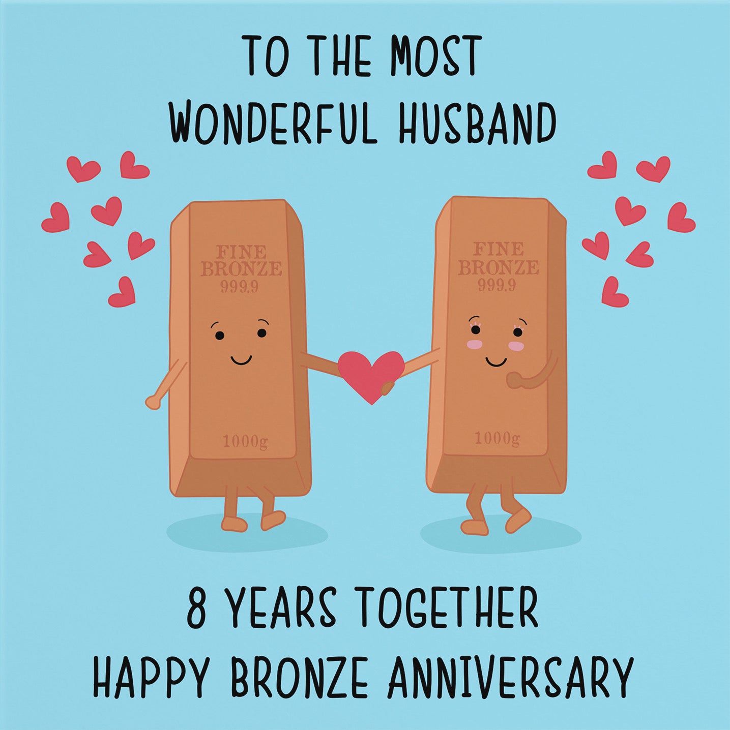 8th Husband Anniversary Card Iconic - Default Title (B098FFL47Q)