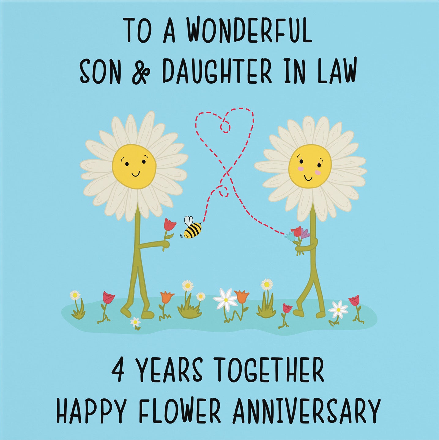 4th Son And Daughter In Law Anniversary Card Iconic - Default Title (B098FFM616)