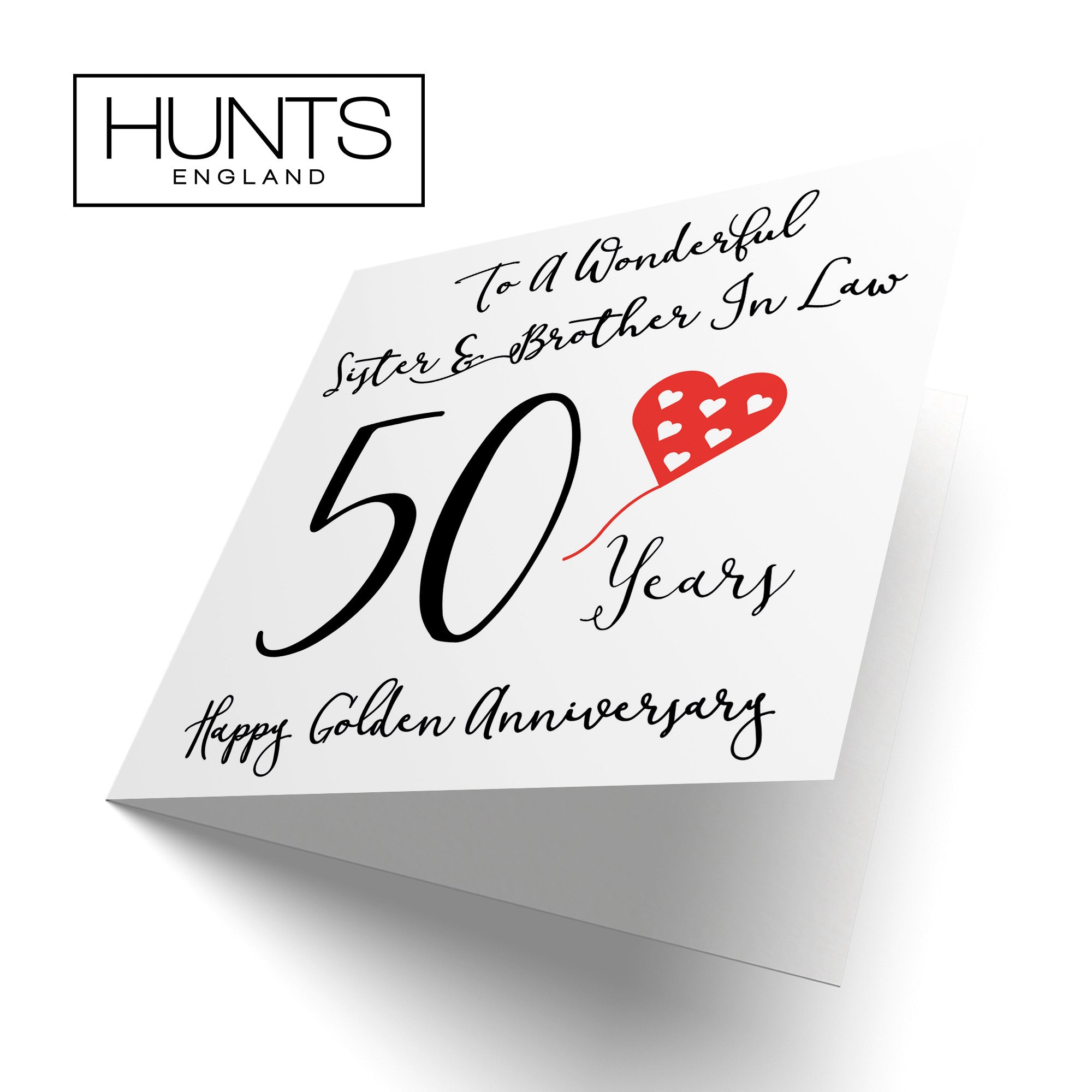 50th Sister And Brother In Law Anniversary Card Love Heart - Default Title (B098FFNGKJ)