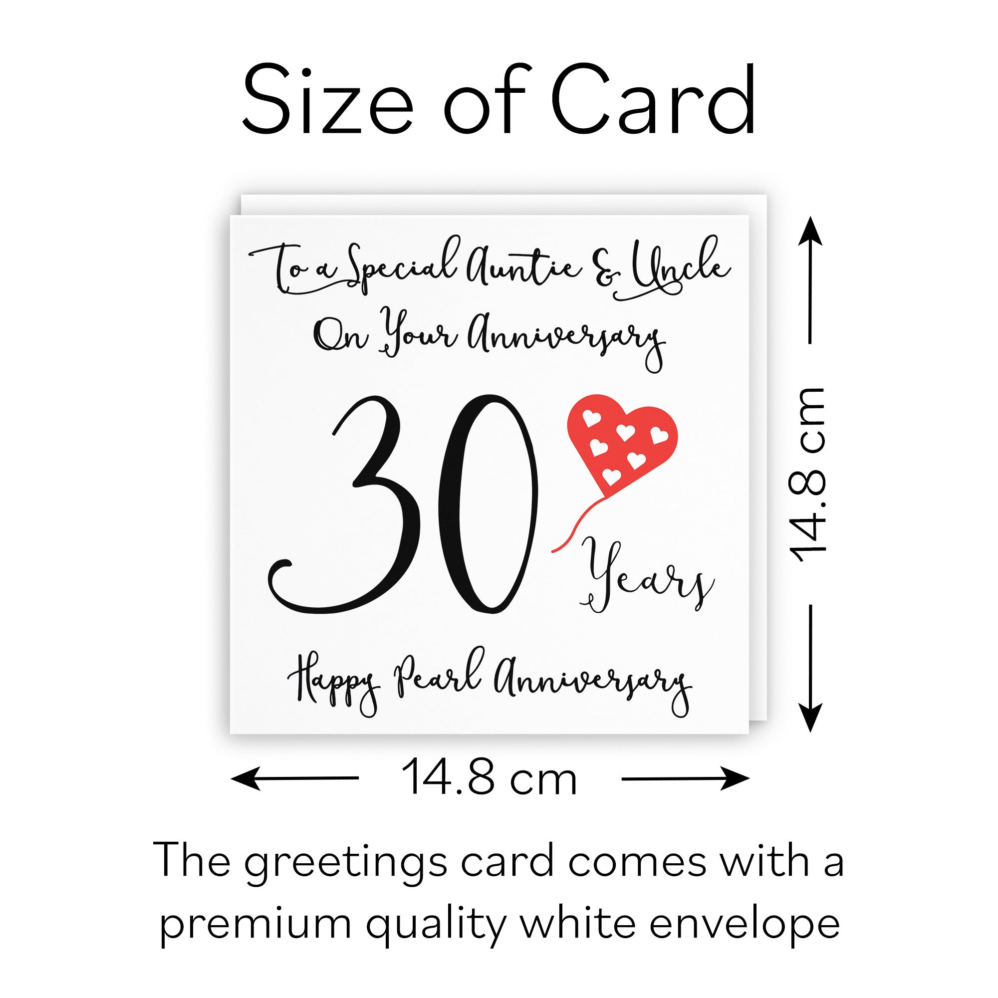 30th Auntie And Uncle Anniversary Card Love Heart - Default Title (B098FFPWSV)