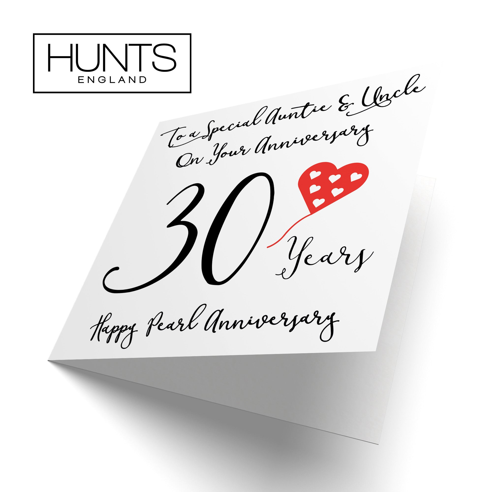 30th Auntie And Uncle Anniversary Card Love Heart - Default Title (B098FFPWSV)