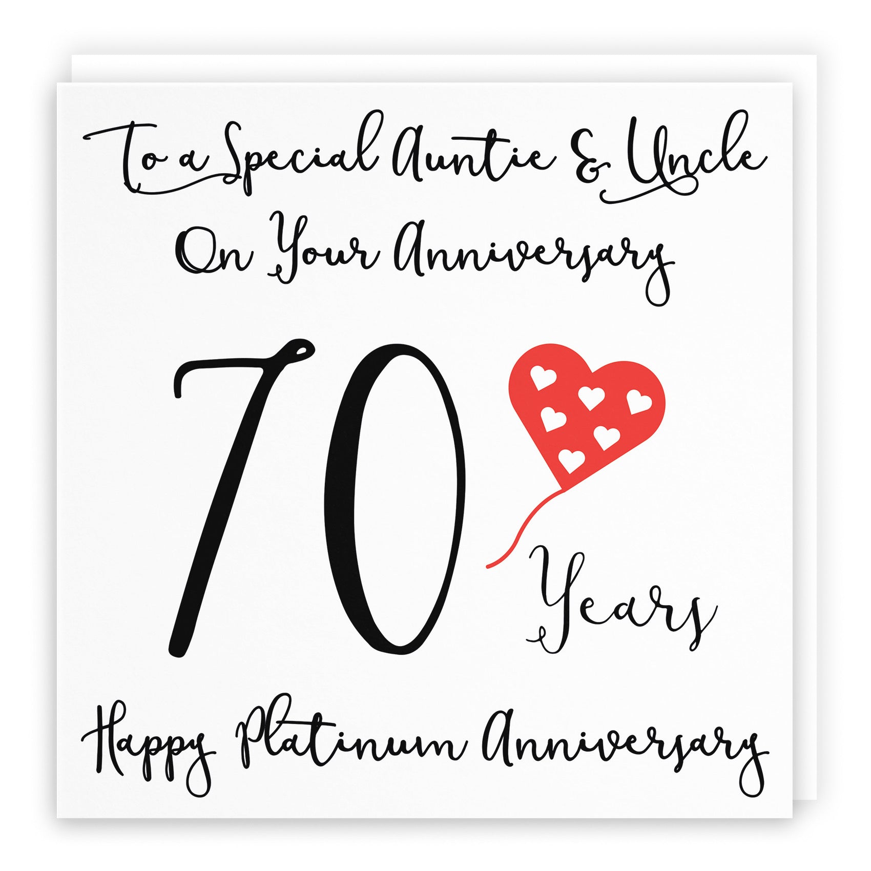 70th Auntie And Uncle Anniversary Card Love Heart - Default Title (B098FFTL7G)