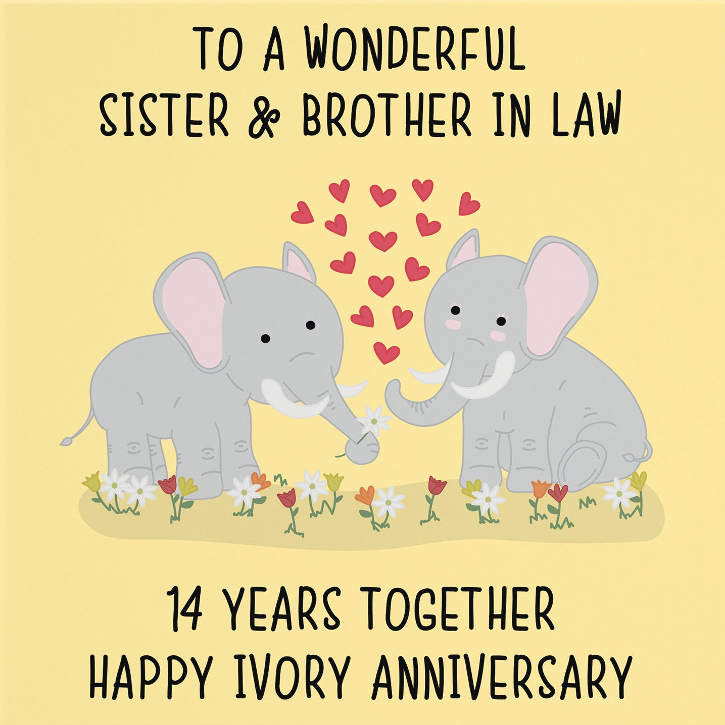 14th Sister And Brother In Law Anniversary Card Iconic - Default Title (B098FFV51K)