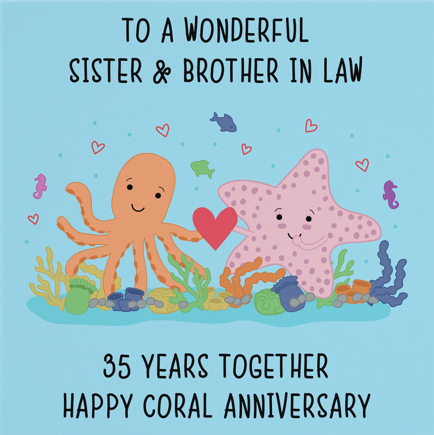 35th Sister And Brother In Law Anniversary Card Iconic - Default Title (B098FFYX73)