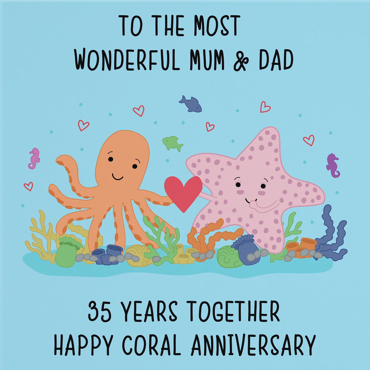 35th Mum And Dad Anniversary Card Iconic - Default Title (B098FG18PM)