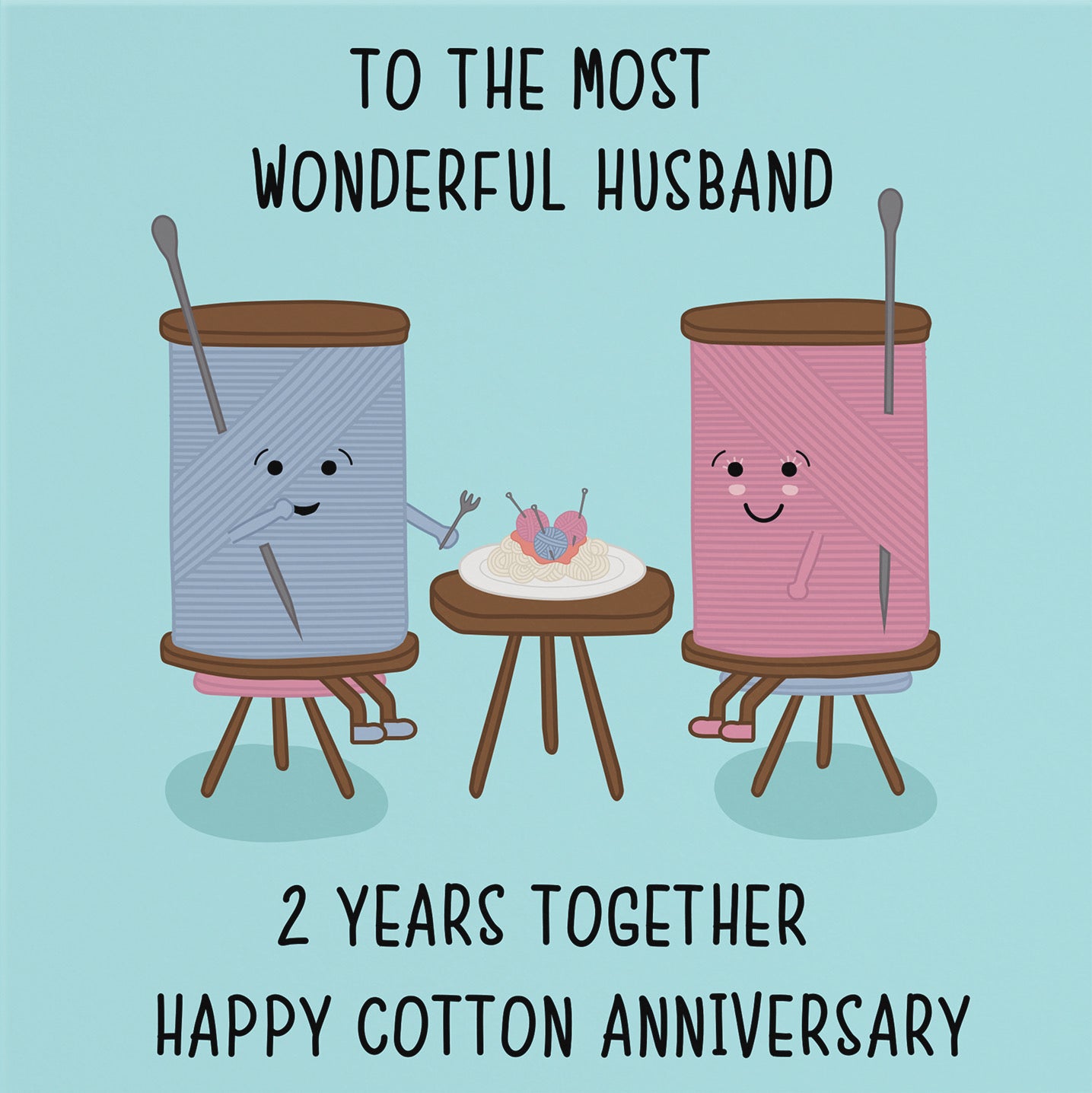 2nd Husband Anniversary Card Iconic - Default Title (B098FG2P42)