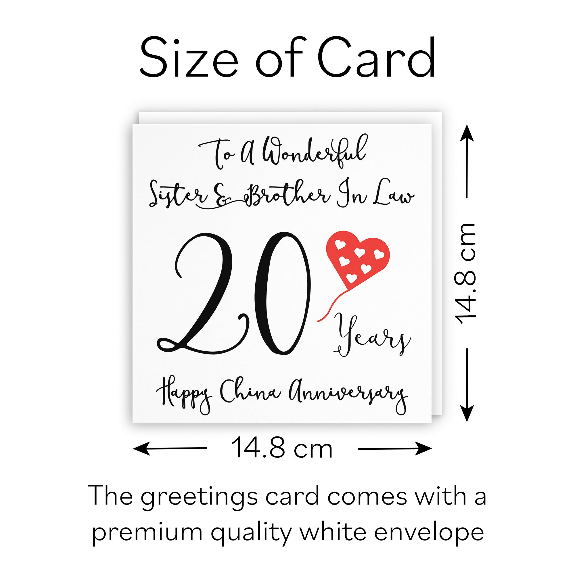 20th Sister And Brother In Law Anniversary Card Love Heart - Default Title (B098FG34ND)