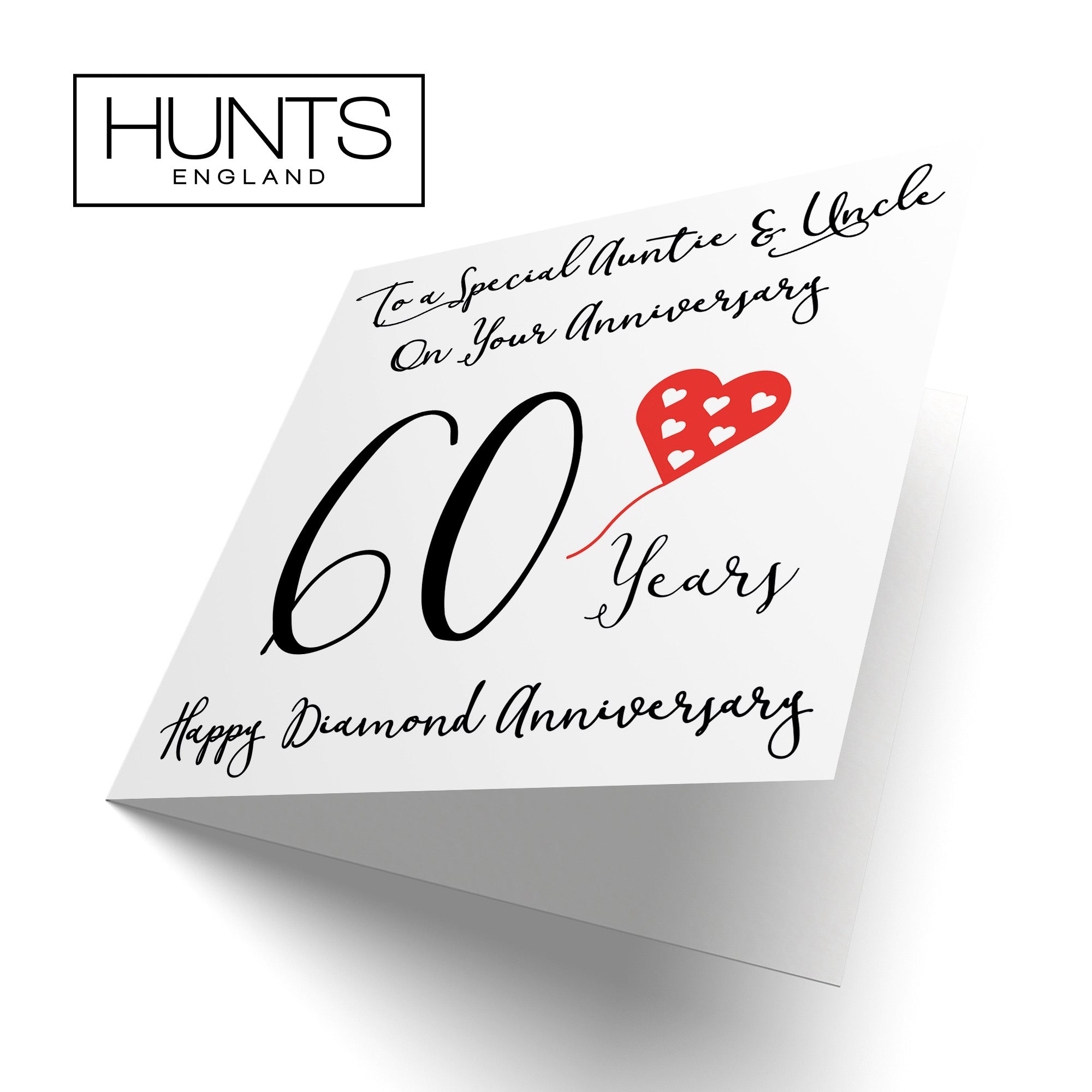 60th Auntie And Uncle Anniversary Card Love Heart - Default Title (B098FG3SC2)