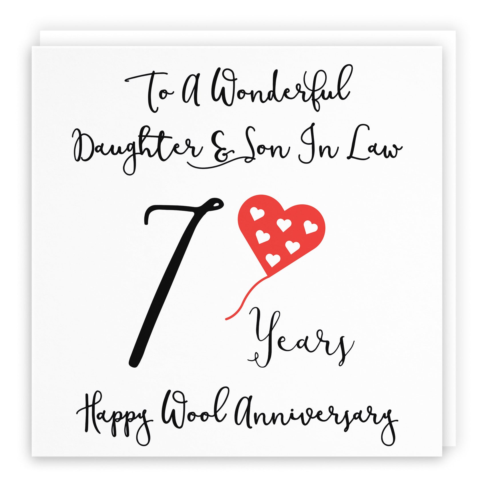 7th Daughter And Son In Law Anniversary Card Love Heart - Default Title (B098FG6B8Z)