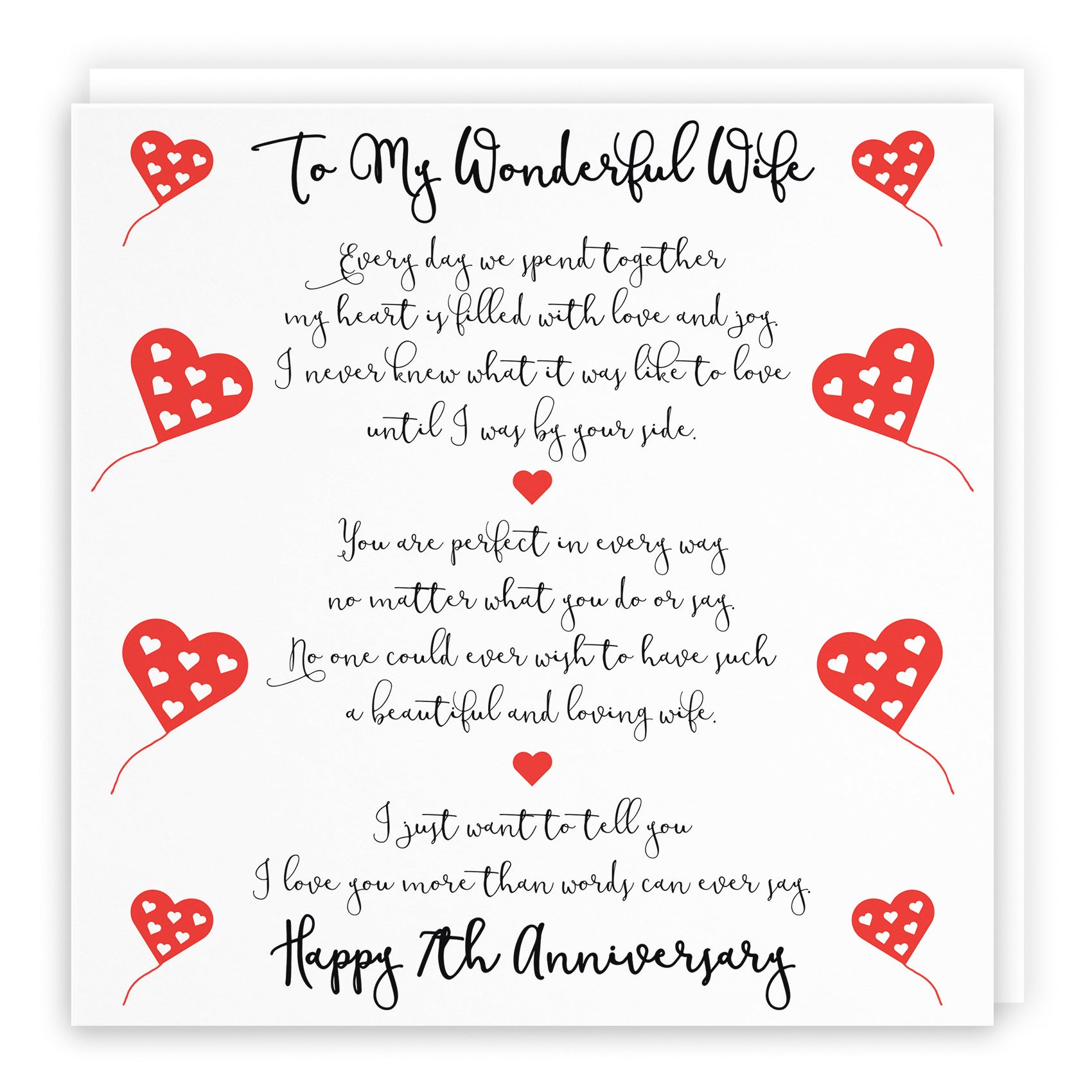 7th Wife Anniversary Card Romantic Verses - Default Title (B098FG89PY)