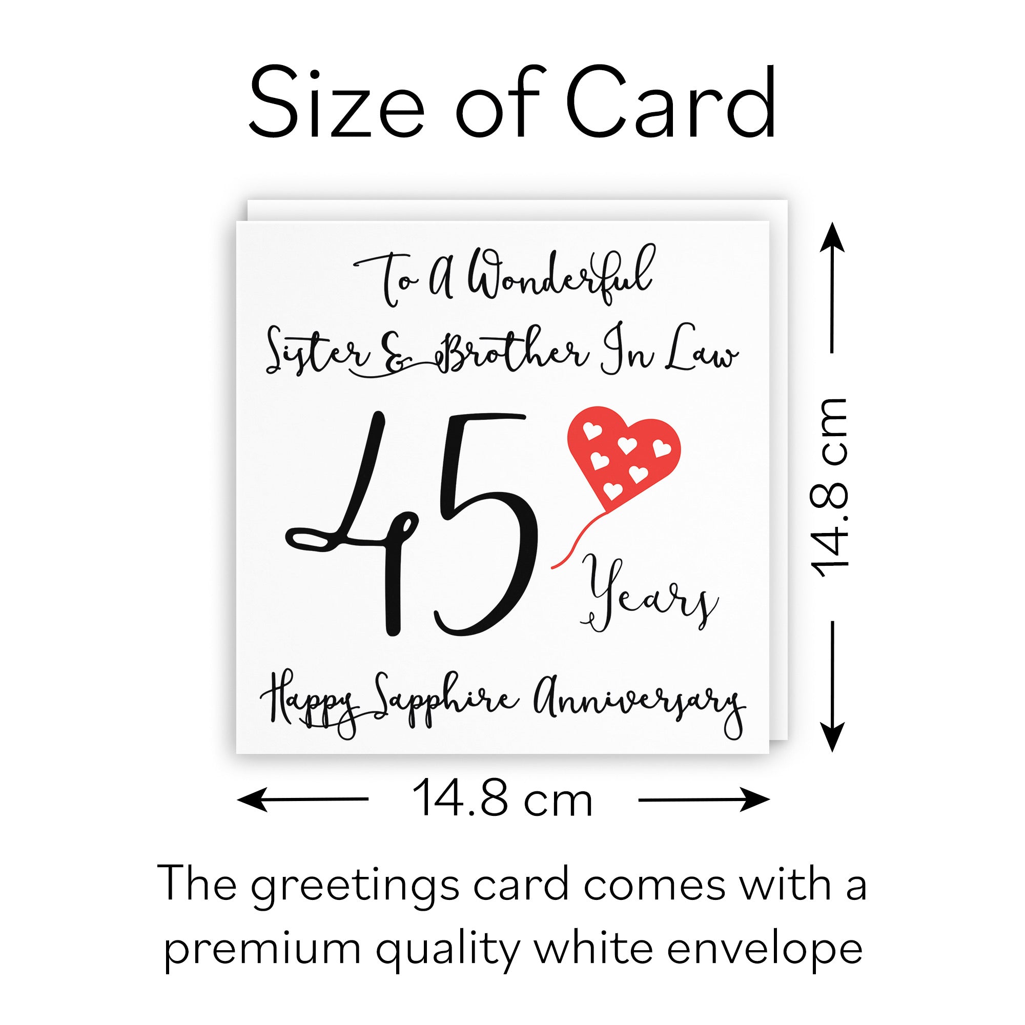 45th Sister And Brother In Law Anniversary Card Love Heart - Default Title (B098FG9TPL)