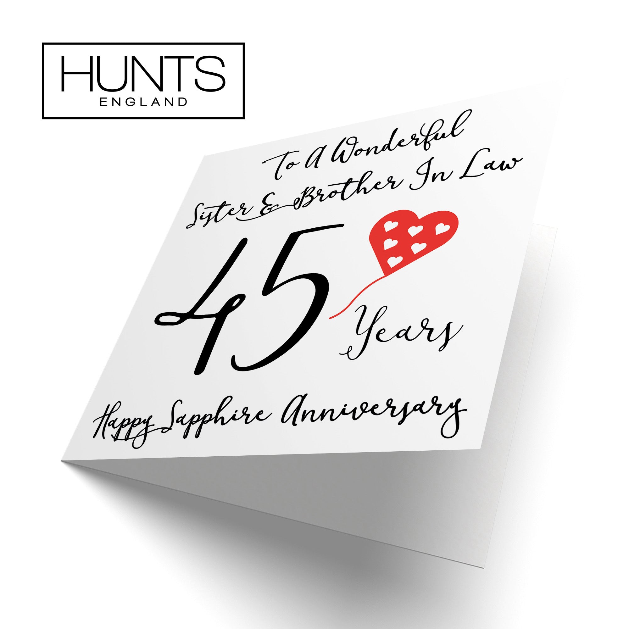 45th Sister And Brother In Law Anniversary Card Love Heart - Default Title (B098FG9TPL)