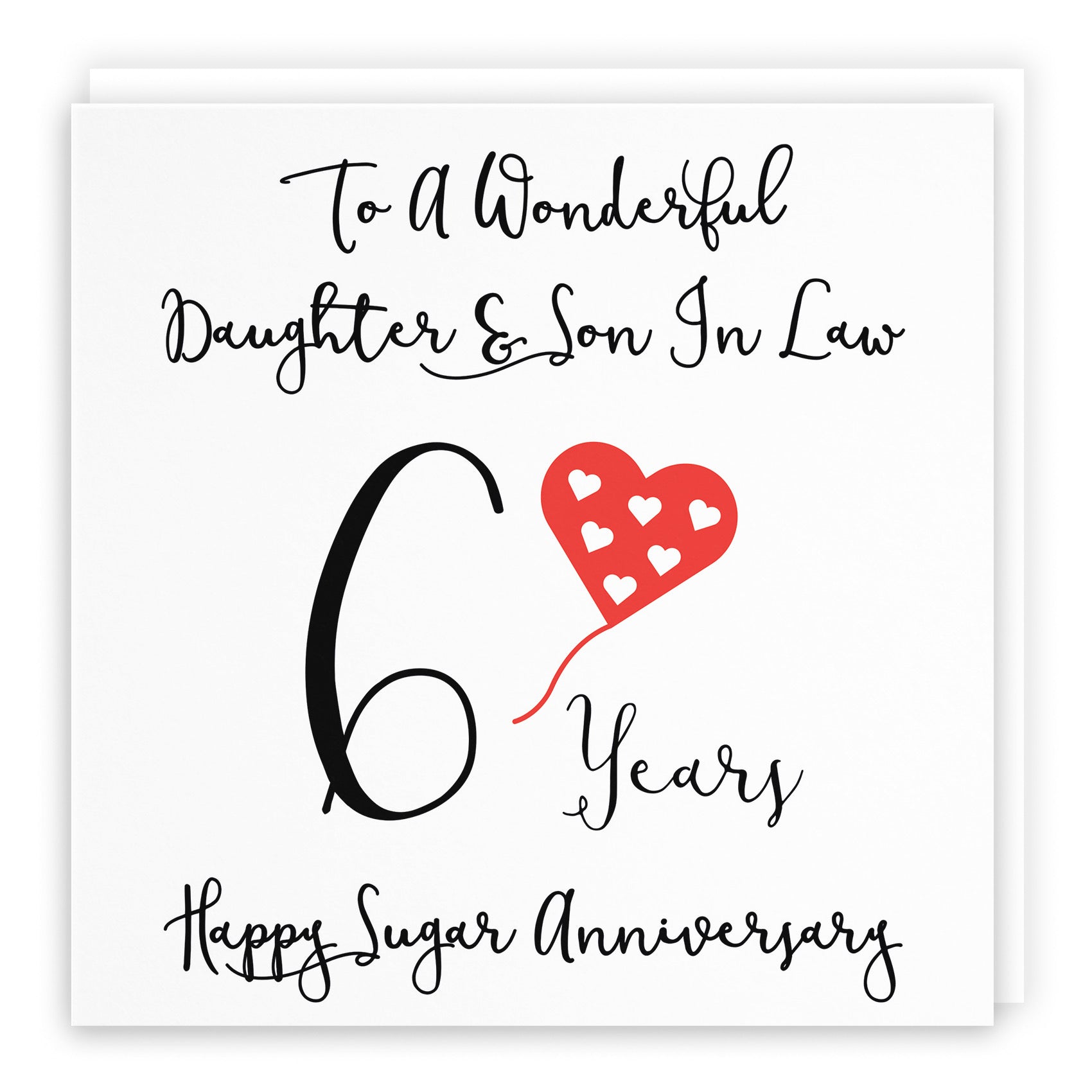 6th Daughter And Son In Law Anniversary Card Love Heart - Default Title (B098FGDMVG)