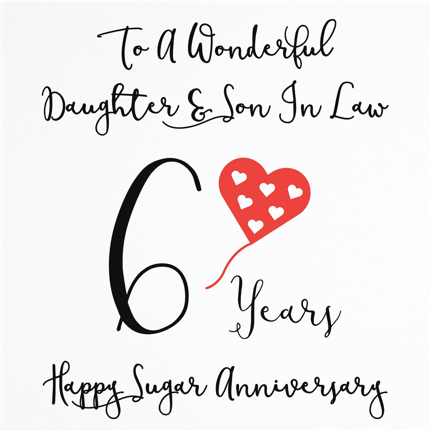 6th Daughter And Son In Law Anniversary Card Love Heart - Default Title (B098FGDMVG)